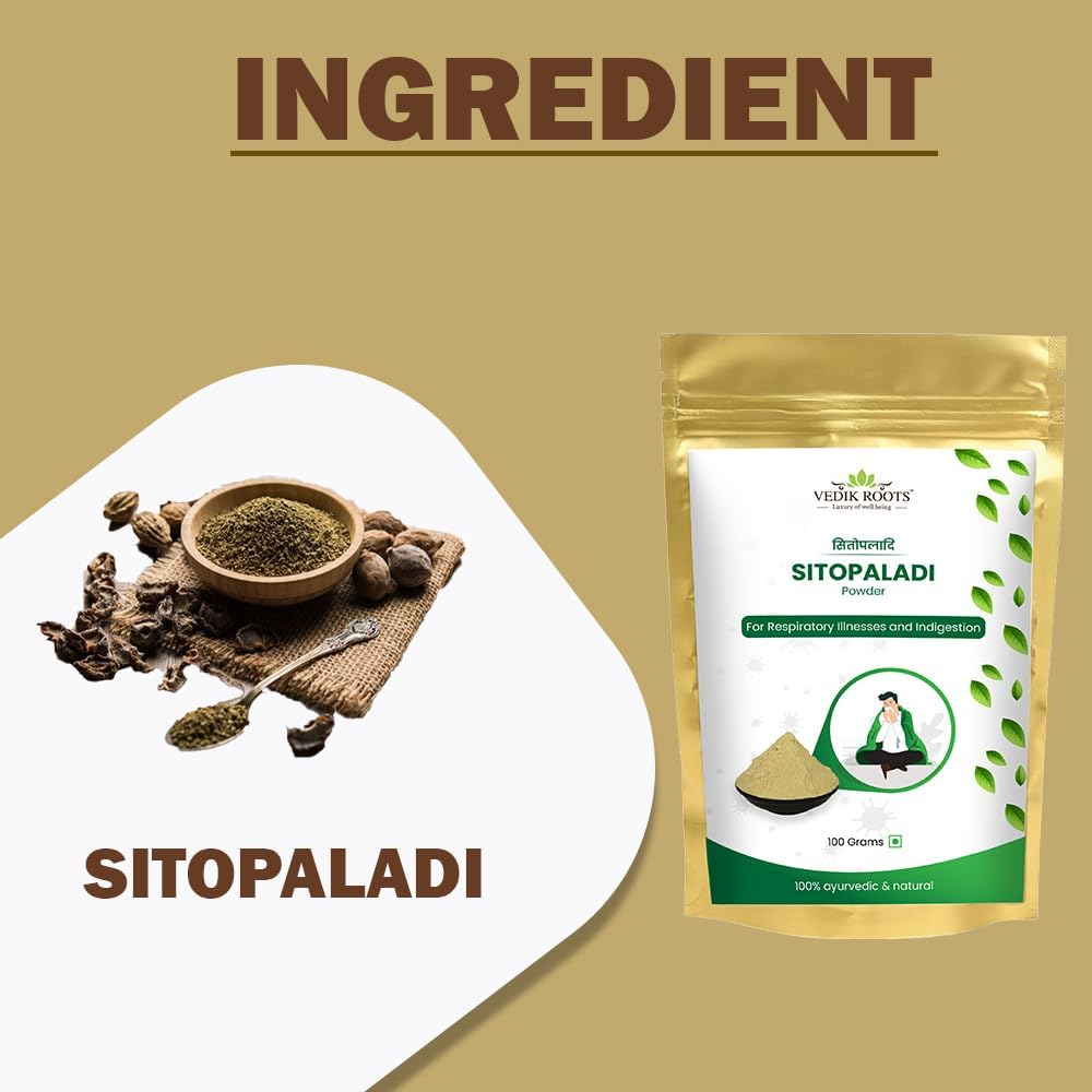 Ayurvedic Sitopaladi Churna Powder Respiratory Support for Cough Cold, Sore Throat & Digestive Wellness Useful in All Types of Cough (Pack of 1,100 Grams) image number 5