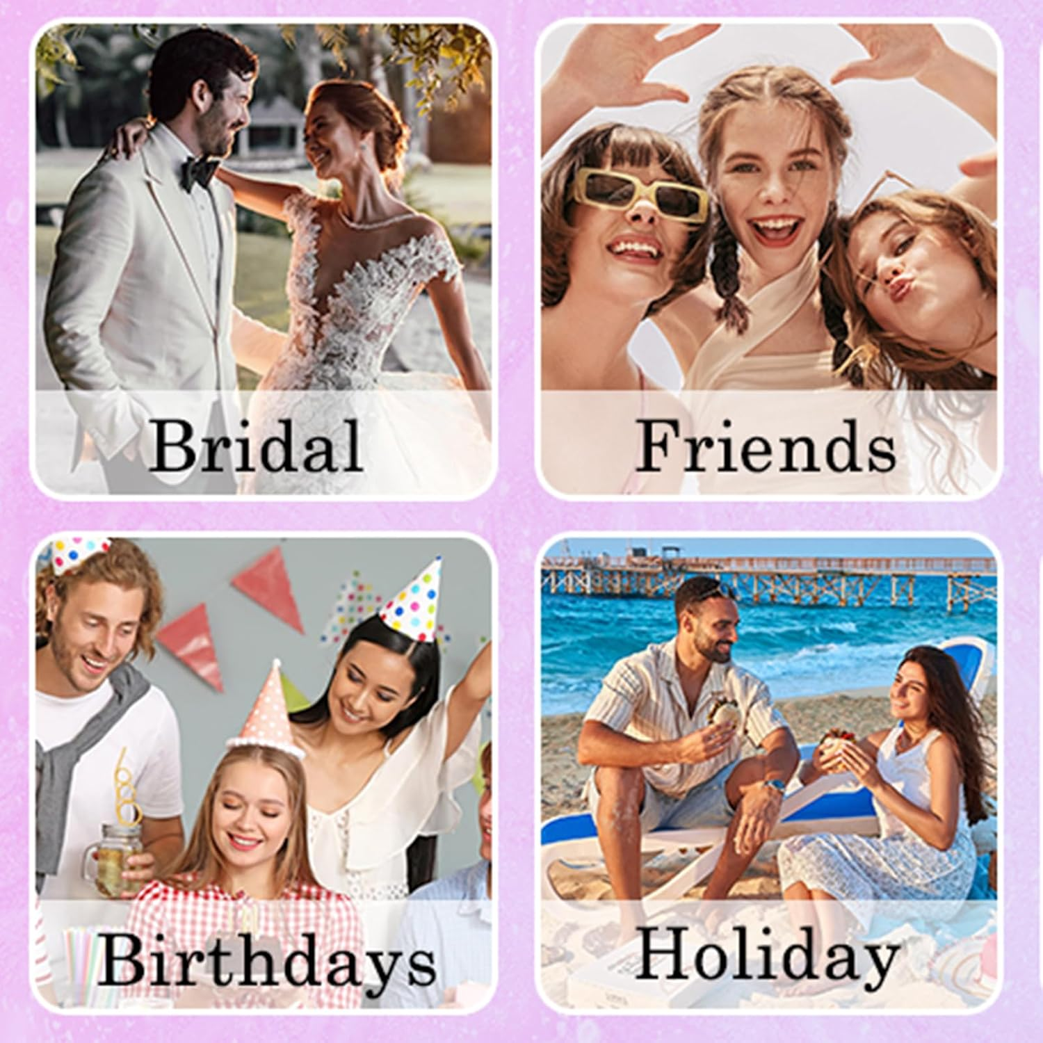 Press-On Toenails for Women-Short Square Glossy French Fake Toenails Pure Acrylic Full Cover Summer Nude Pink 24 Pcs in 12 Sizes with Gel Reusable Glue-On Toenails image number 1