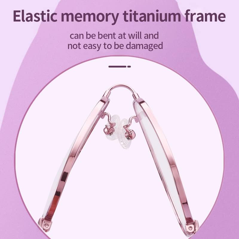 Reading Glasses 2.5 for Women with Flex Memory Titanium, Blue Light Filter Glasses, Reading Aid, 0~4 Diopters, anti Blue, Cute, Round, High Definition, High Transparency, Black, 2.5 Diopters image number 1