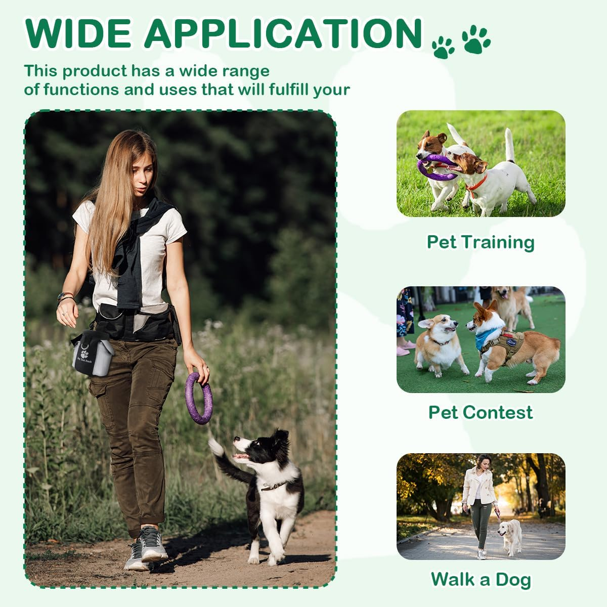 FERCAISH Treat Bag for Dogs, Food Bag for Dogs, Dog Training Oxford Bag, Hands-Free Dog Training Bag, Clicker Dog Treat Bag with Built-In Waste Bag Dispenser image number 6