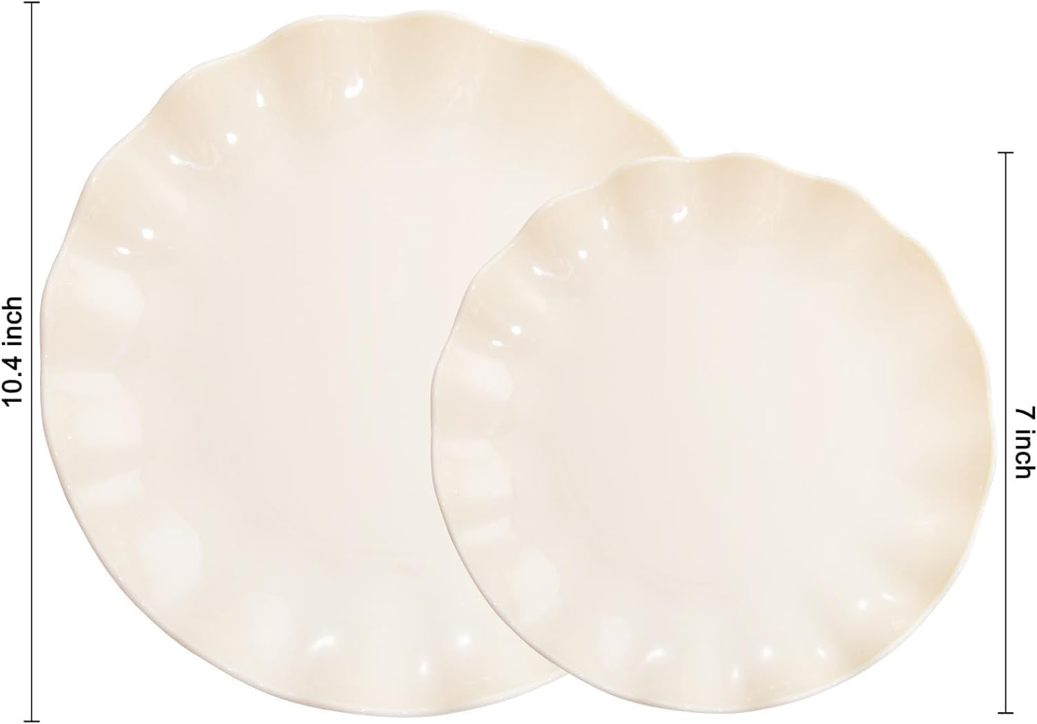 Dinner Plates of 24Pcs Reusable Dinner Set with Beige Flower Shape,Plates 0F Microwave & Dishwasher Safe,Tableware for Party Birthday Wedding Home Valentine'S Day - Beige image number 6