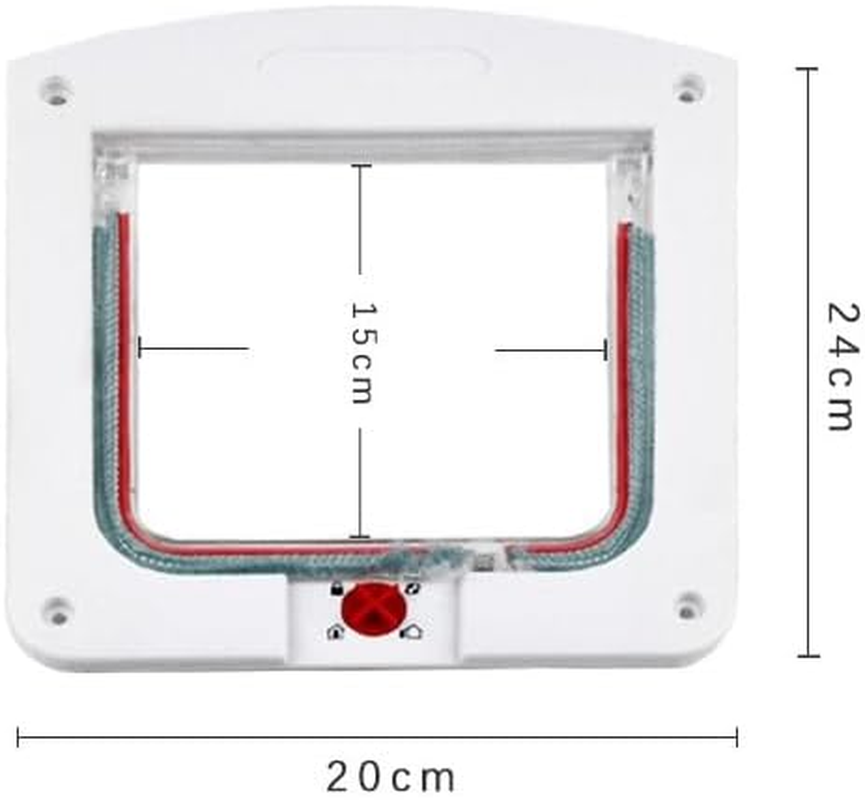 4-Way Lockable Cat Flap,Pet Cat Door Hole Dog Door Hole Can Control Two-Way Door for Free Entry and Exit of Pets. (White, One Size) image number 1