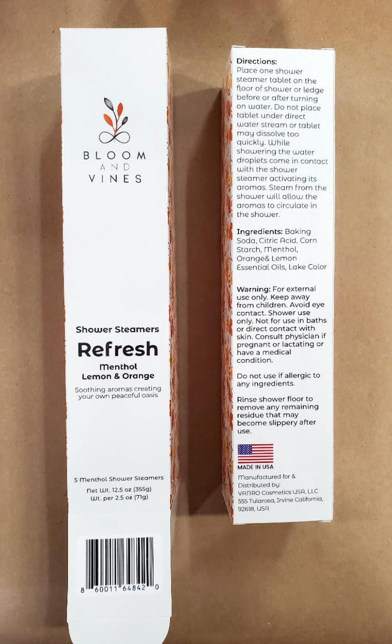 Bloom and Vines Shower Steamers, Refresh - Menthol Lemon & Orange image number 2