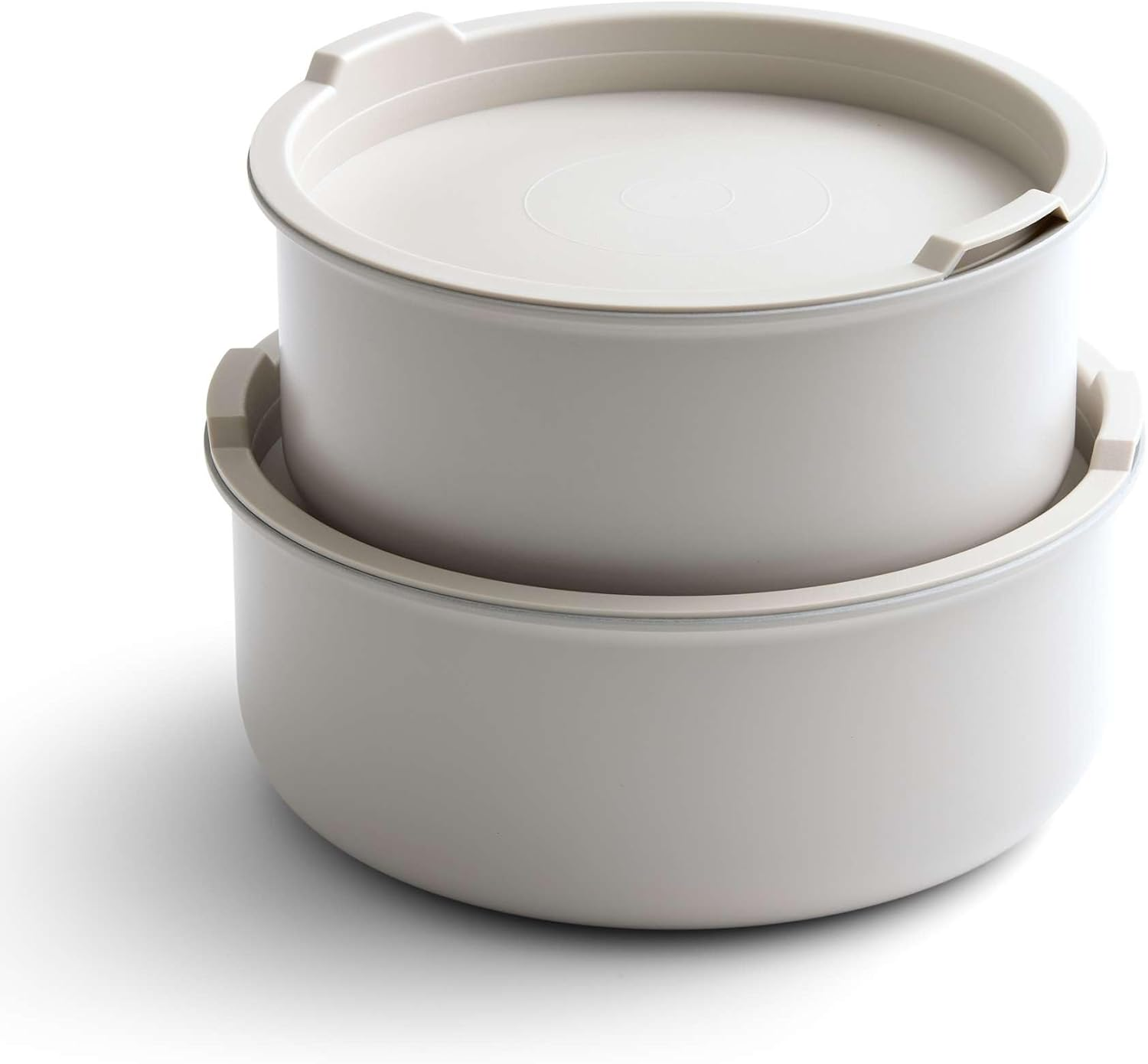 Everten Flex 16-Piece Nonstick Cookware Set &ndash; Detachable Handles, Space-Saving Design, PFOA/PFOS Free, with Pan Protectors &ndash; Warm Grey