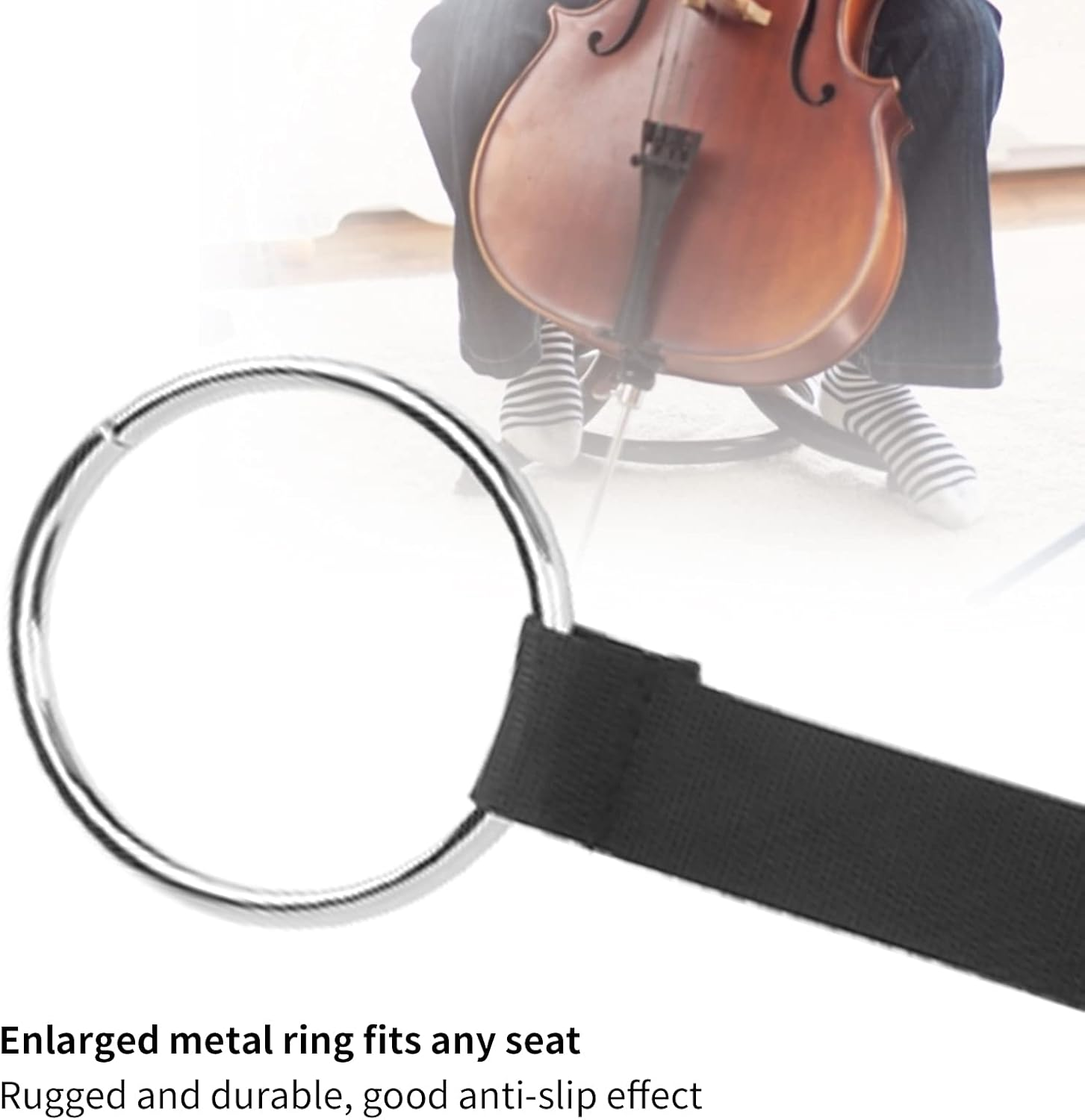 Cello End Pin Stopper, Cello Antislip Strap O Ring Holder Wood Fixing Plate Musical Instrument Endpins Accessories, Solid Wood Anchor Rest for Cello anti Slip (Wood Color) image number 5