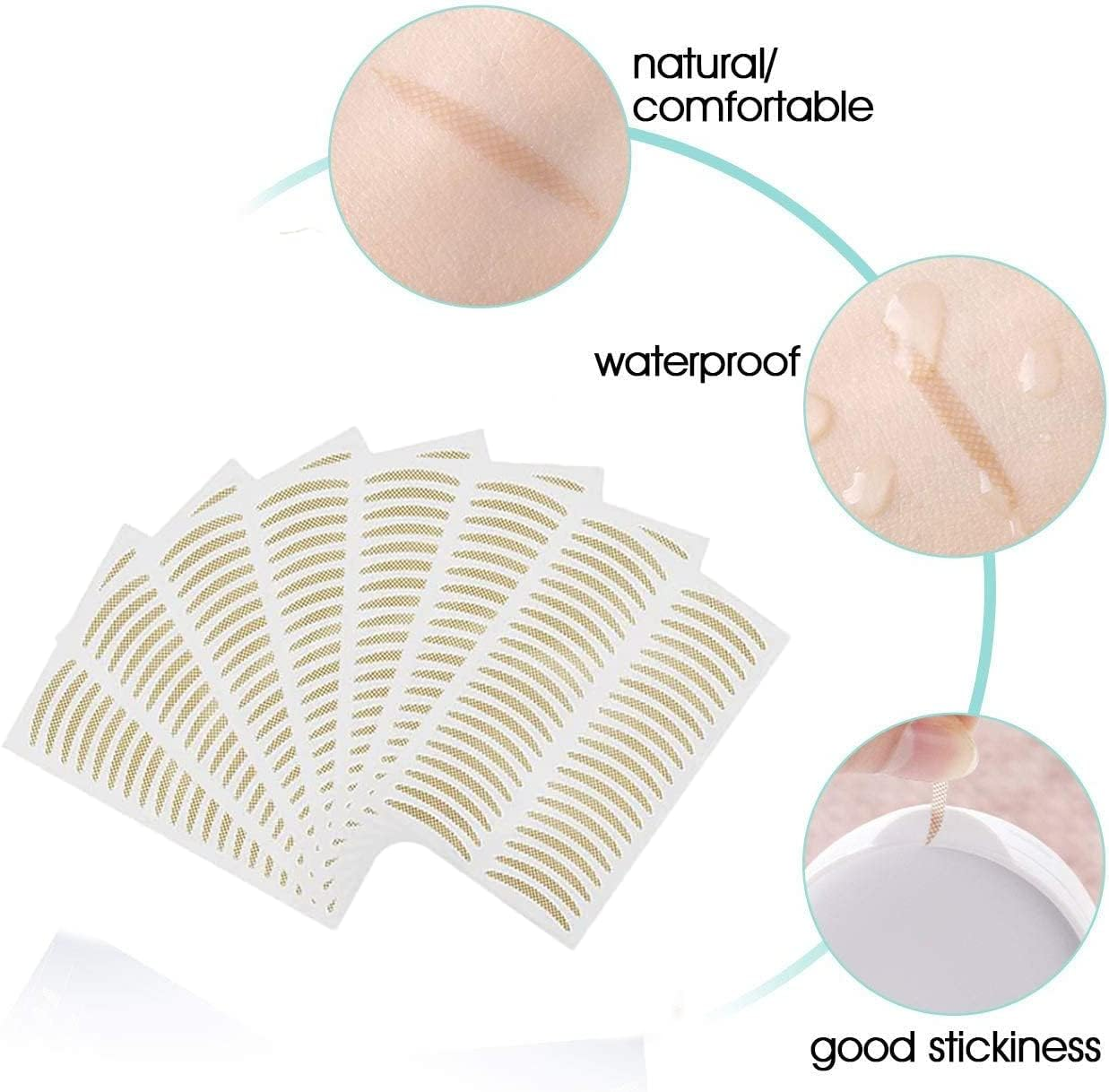 Invisible Eyelid Tape, Eyelid Lifter Strips,800 PCS/400 Pairs Self-Adhesive Double Eyelid Stickers for Hooded Uneven Droopy Mono-Eyelids, Big Eye Tools with Fork Rods & Tweezers