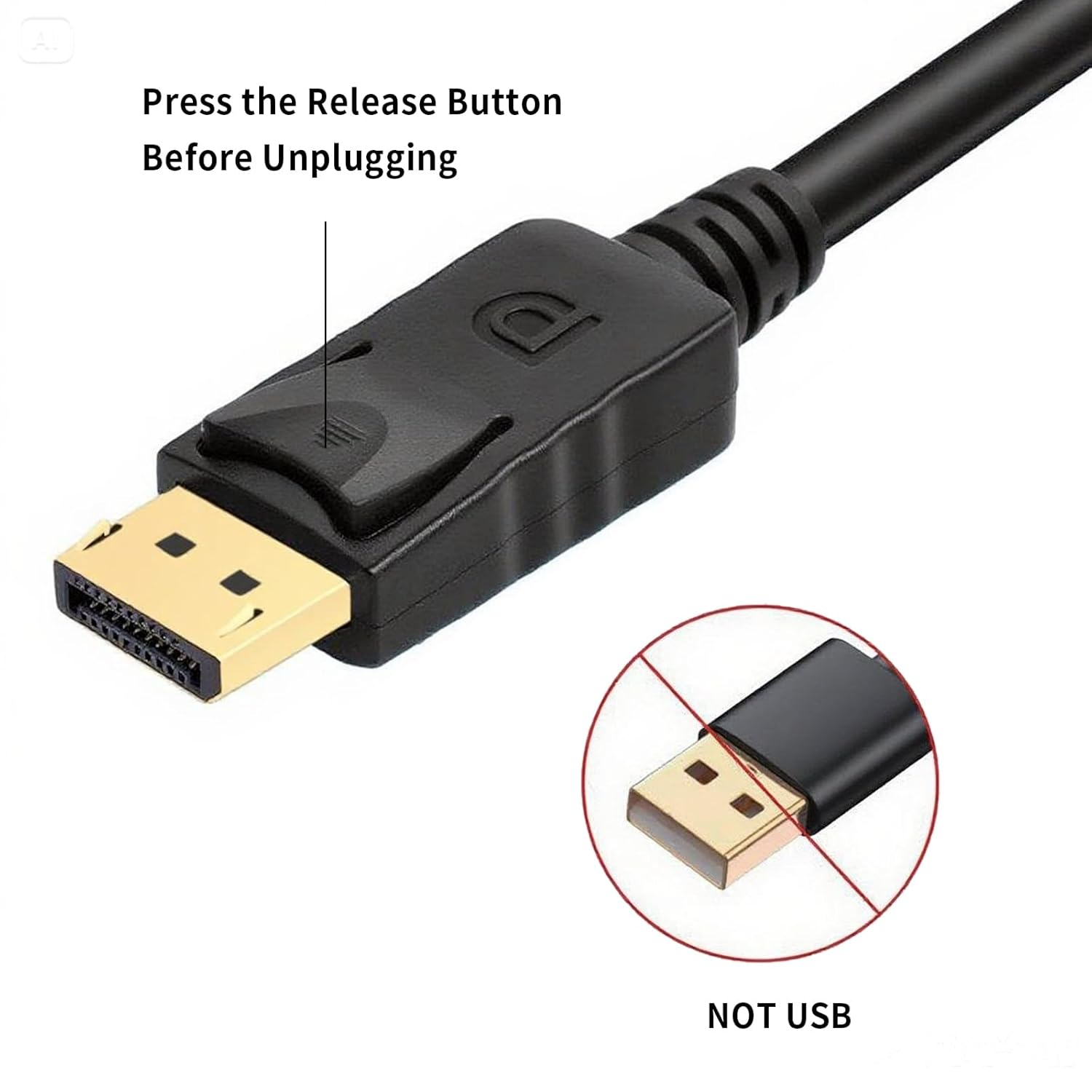 VANCLE for 4K Displayport to HDMI Cable, 1.8M Uni-Directional DP to HDMI Male Video 4K@30Hz/2K@60Hz, DP to HDTV Cord for Projector, Thinkpad, Dell, Monitor (Black, 1.8M) image number 5