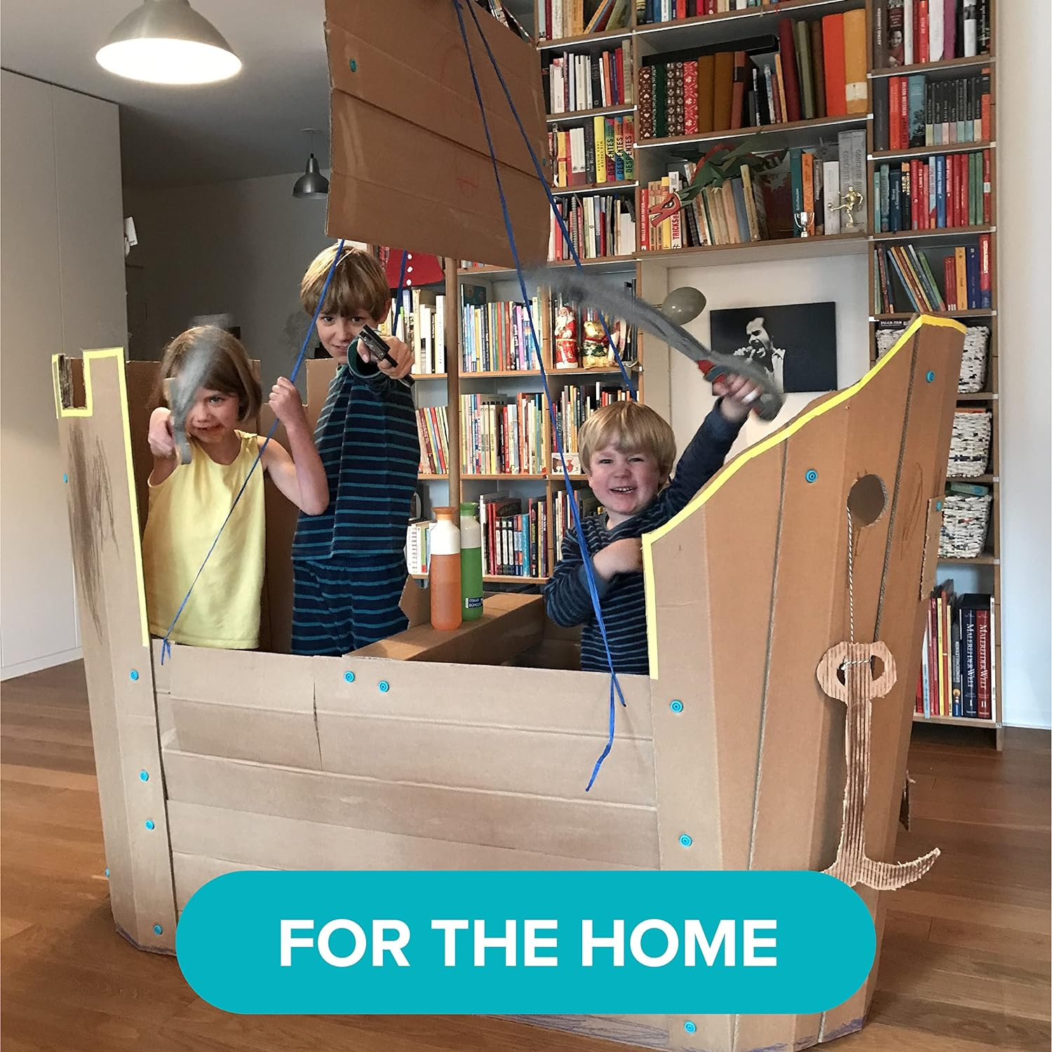 Makedo Explore | Upcycled Cardboard Construction Tool Kit in Small Toolbox (50 Pieces) | STEM + STEAM Educational Toys for at Home Play + Classroom Learning | Reusable Tools for Boys and Girls Age 5+