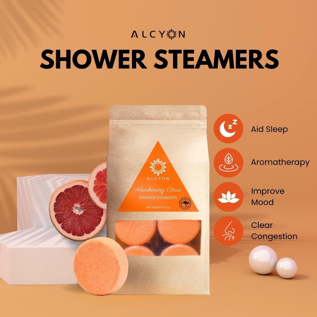Alcyon Shower Bath Bombs - Aromatherapy Scented Shower Steamers Tablets for a Spa-Like Experience at Home - Set of 8 Shower Steamer Tablet with Essential Oils for Relaxation - Ideal Choice for Women image number 2