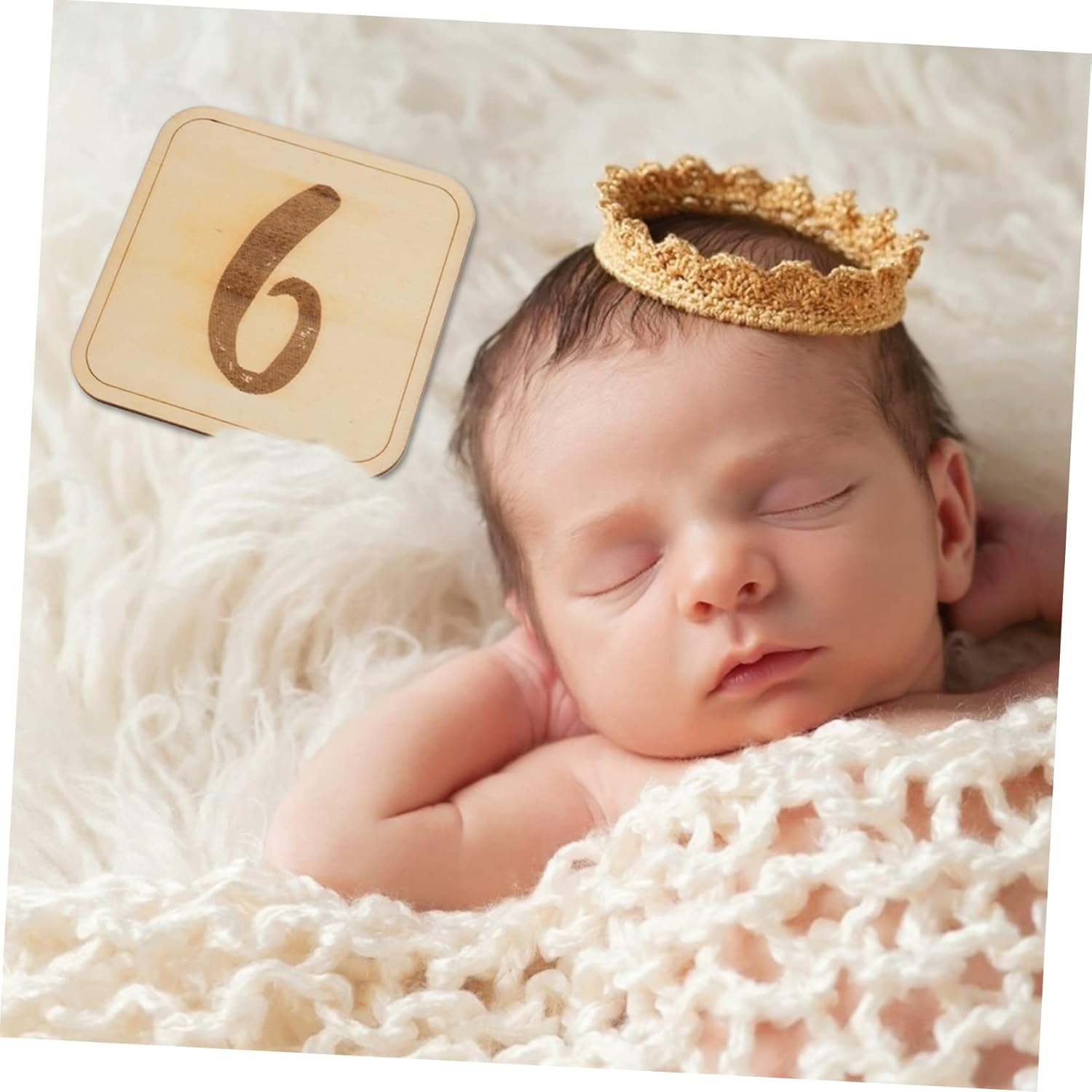 12Pcs Milestone Cards Growth Recording Discs for Newborn Photography Durable Props for Celebrating Important Milestones and Shower - Khaki image number 6
