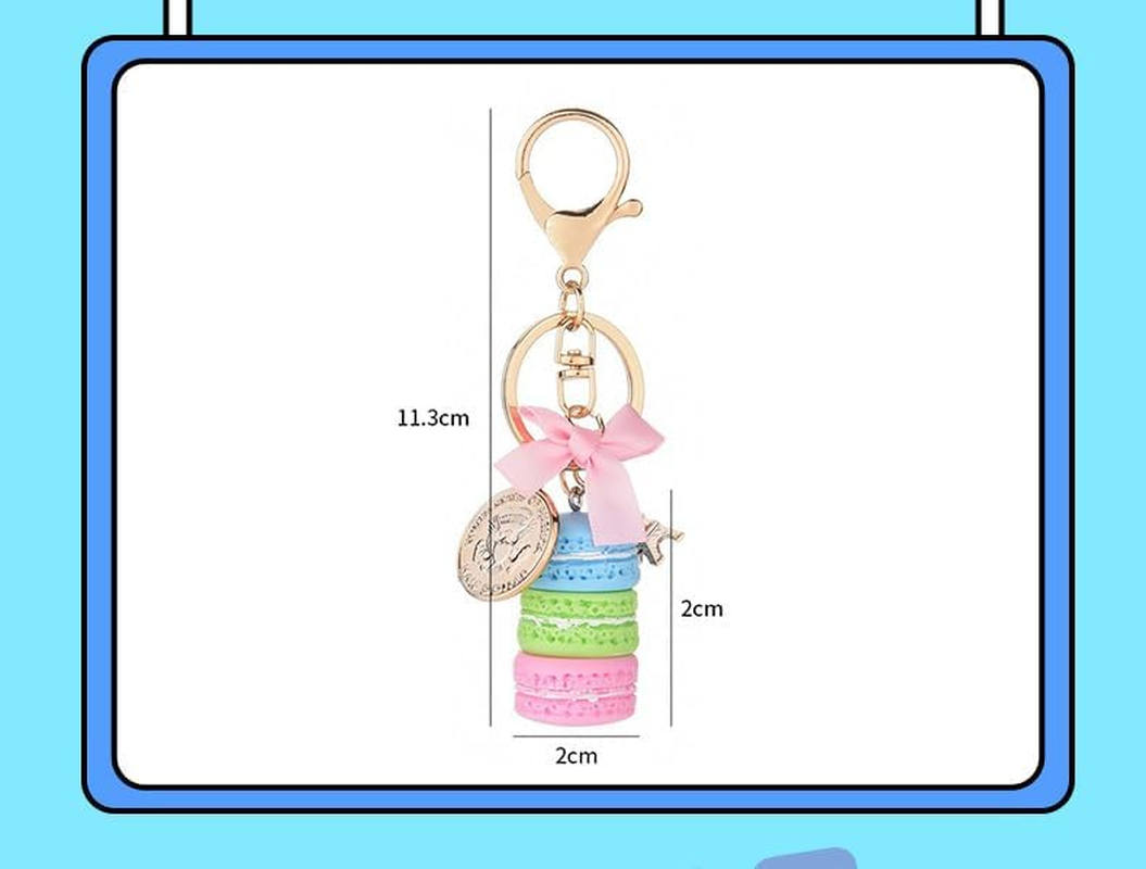 Colorful Alloy Keychain, Mini Macaroon Cute Eiffel Tower Keychain Keyring Bag Pendant Car Charm Decoration Accessory for Car Key Handbag (Rose Red) - Pink image number 2