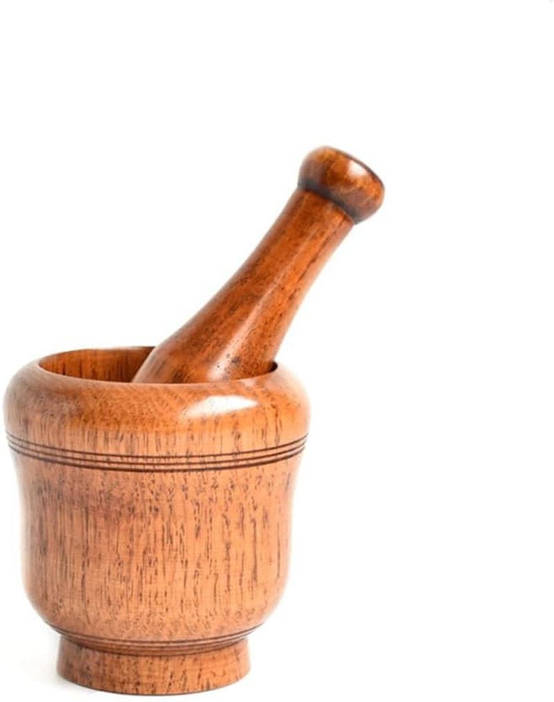 Wooden Mortar and Pestle Set,Mortar and Pestle Wood Wooden Mortar Pestle Grinding Bowl Set Garlic Crush Pot Kitchen Tool Easy Install