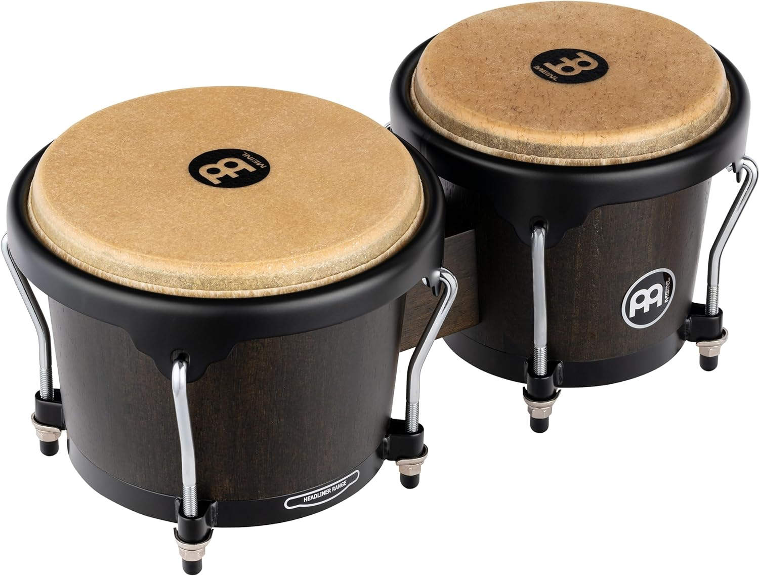 Meinl Percussion Bongos Hand Drum Set 6.75" and 8" with Hardwood Shells and Tuning Key &Acirc;&euro;&rdquo; NOT Made in China &Acirc;&euro;&rdquo; Headliner Series,, Natural (HB100NT)