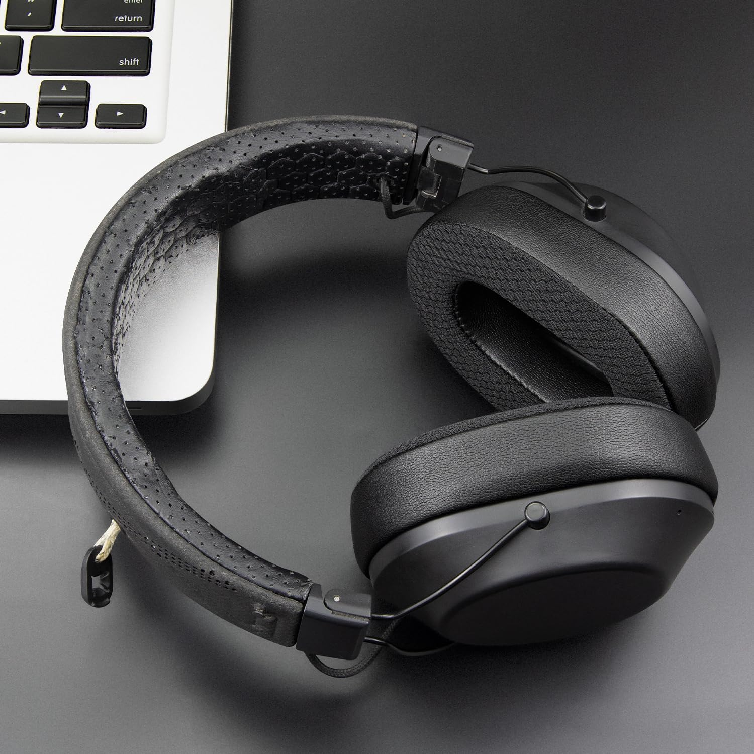 SOULWIT Mesh Fabric Replacement Earpads for Plantronics Backbeat FIT 6100 (FIT6100) Wireless Bluetooth Headphones, Ear Pads Cushions with Noise Isolation Foam, Added Thickness - Black image number 6