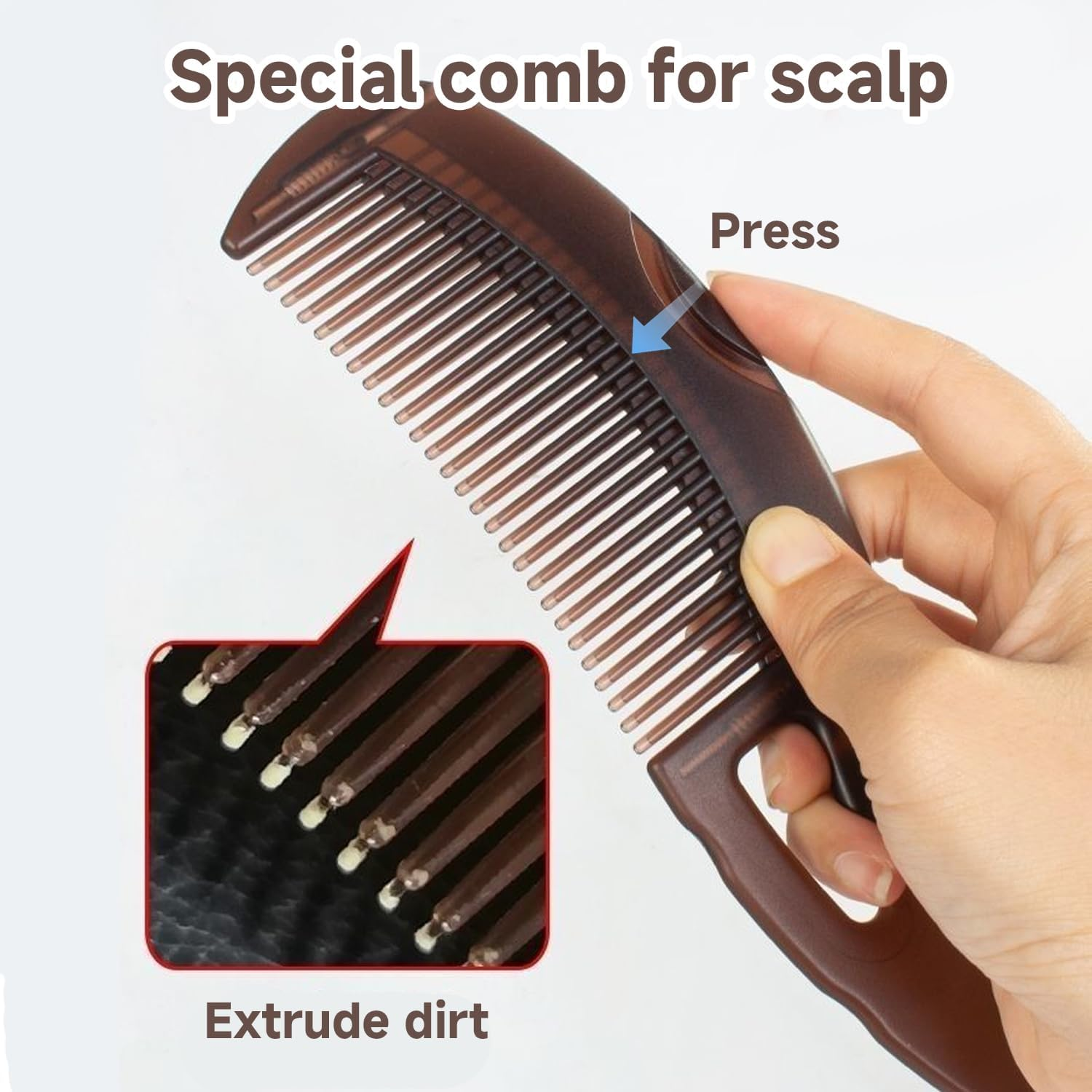 2 Pieces Fine Combs and 2 Pieces Wide Tooth Combs, Head Massage Combs, Scalp Tools, Hairdressing Salon Combs, Hair Styling Tools. image number 4