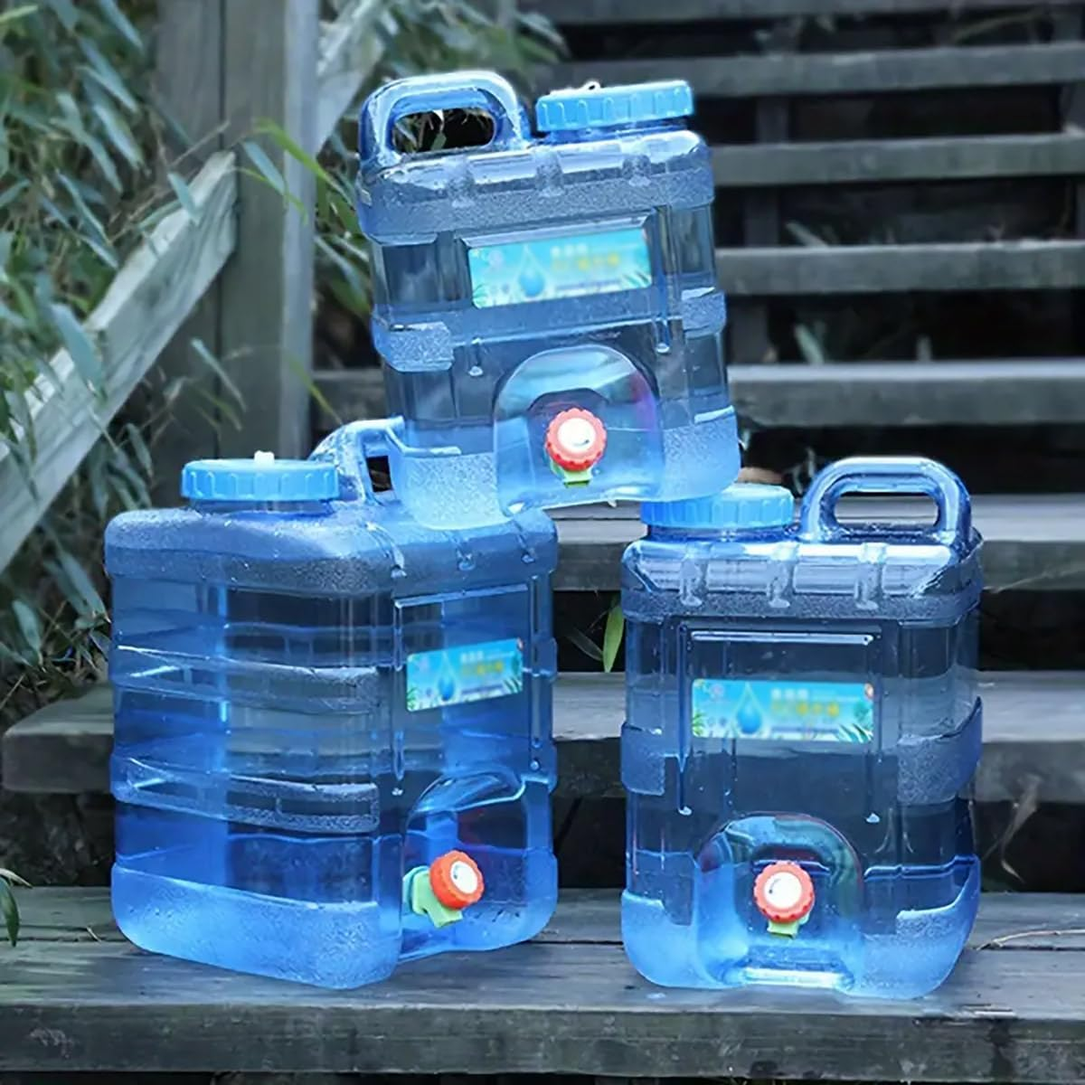 AIMALL Outdoor Water Storage Container, 1.98/2.64/3.96 Gallons, Leak-Proof Portable Drinking Water Jug with Tap for Camping, Blue image number 5