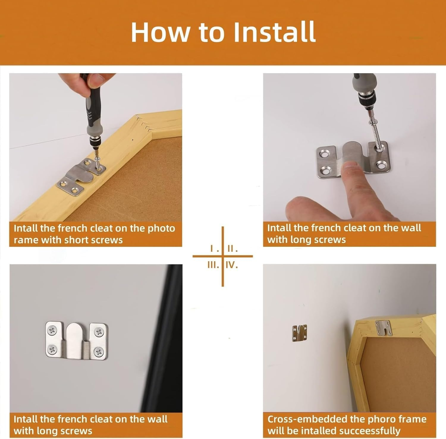 16Pcs Stainless Steel Interlock Hanging Buckle,Flush Concealed Mount Brackets Stainless Steel Z Clip Bracket Interlock Hanging Buckle Mountain Buckle for Picture Display Art Gallery image number 1