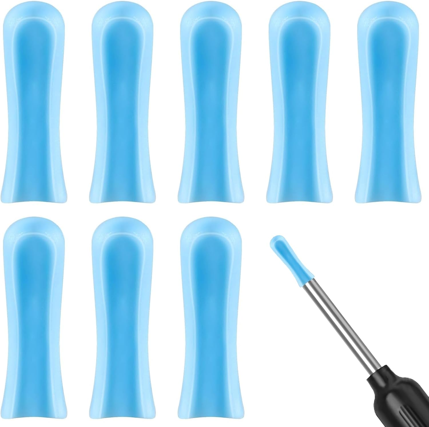 60 Pcs Ear Spoon Tips Silicone Ear Wax Removal Replacement Tips for Ear Camera Ear Wax Removal Endoscope (Blue)