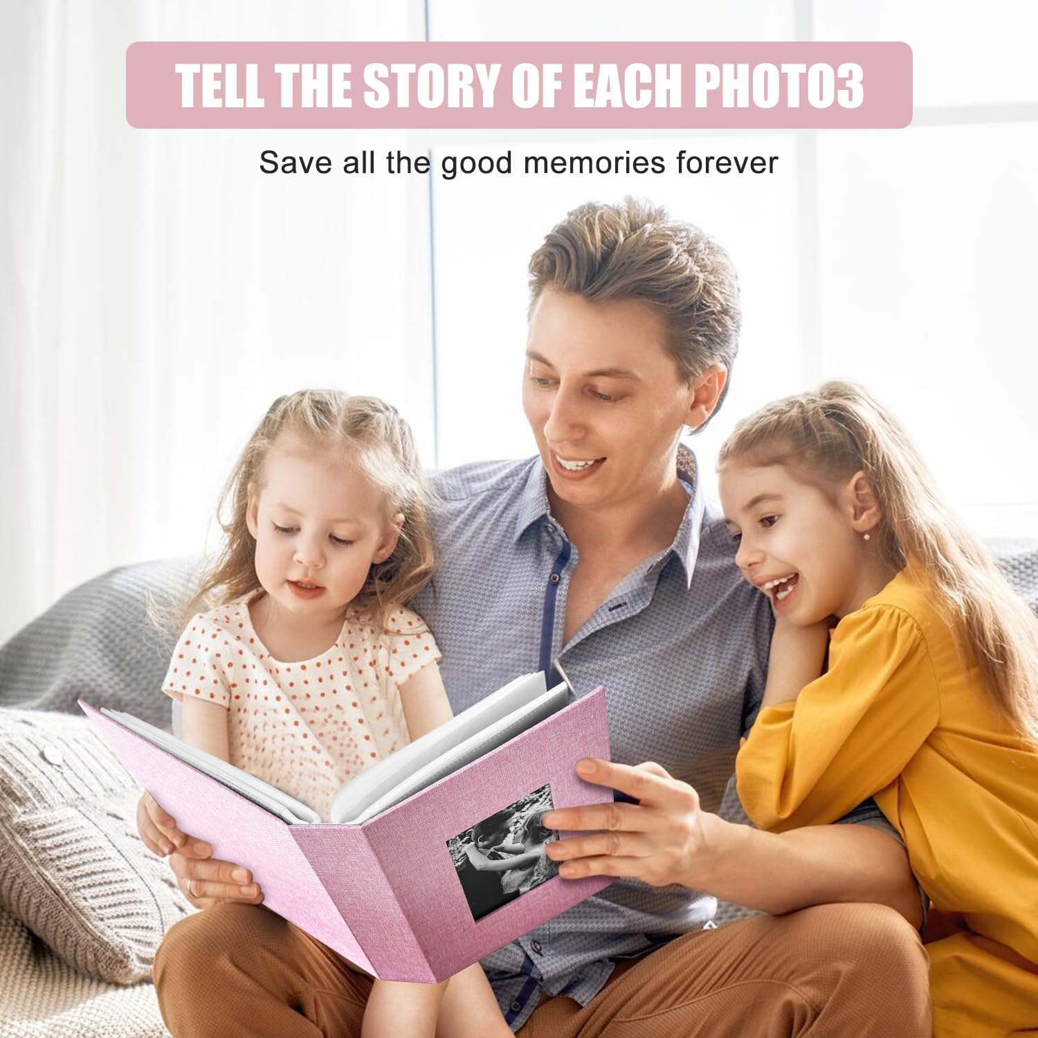 200-Pocket Photo Album 4X6 - Slip-In Picture Album with Linen Cover & Display Window, Vertical Photo Book for Wedding, Family, Baby, Anniversary & Vacation Memories (Holds 200 Photos) image number 6