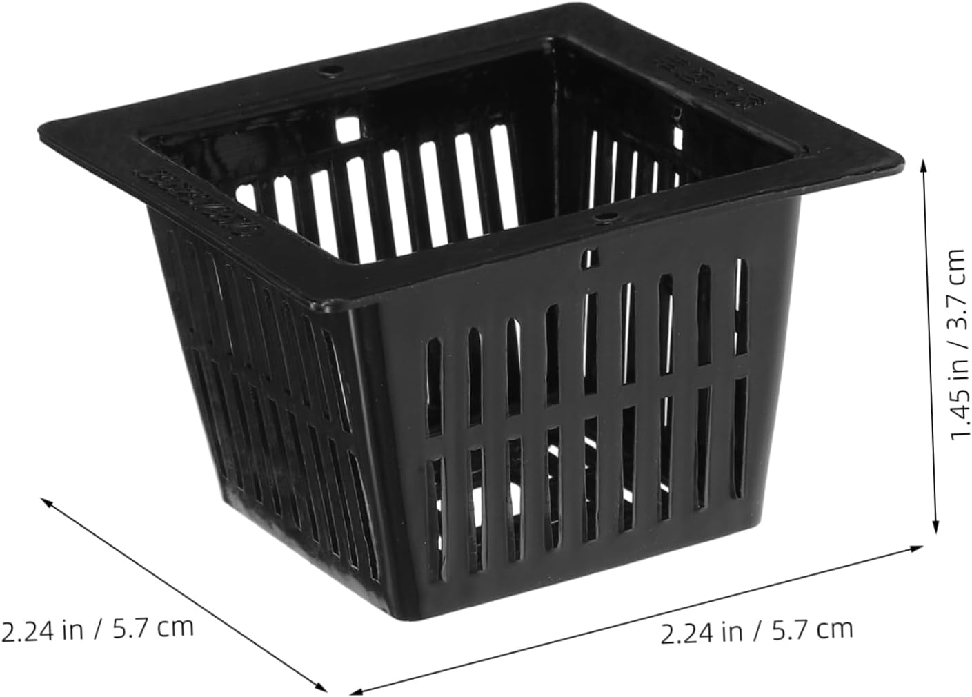 NULYLU 12Pcs Black Square Hydroponic Pots Slotted Mesh Nursery Planters for Balcony Water Culture Gardening Lettuce Vegetables image number 3