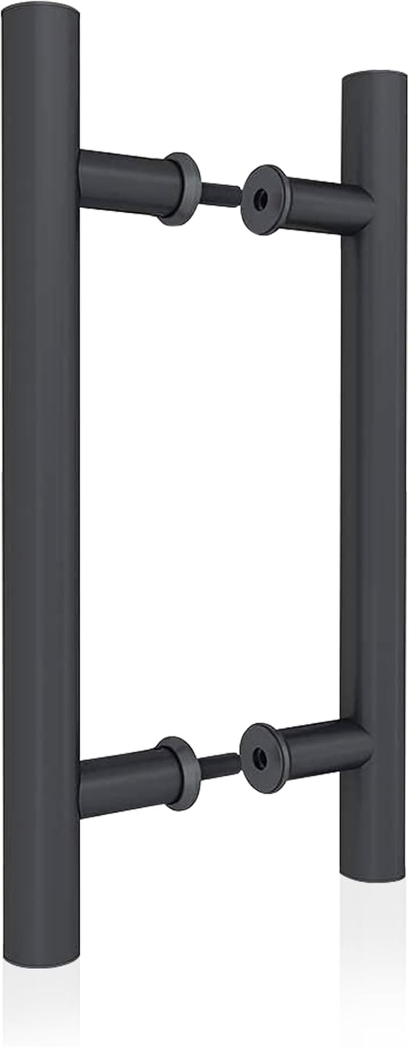 JUBEST 12" H Shape Sliding & Swing Door Handle, Matte Black Carbon Steel, Easy to Install