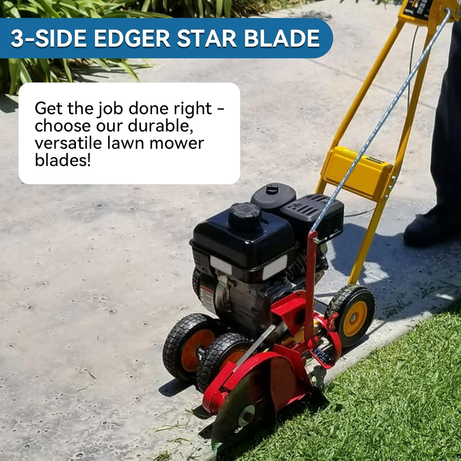 Edger Blade 781-0748 781-0748-0637 for Craftsman Troy-Bilt MTD Lawn Edger - 3-Side 9" Tri-Star Trencher Blade for B&S Sears Mclane Gas Edger,Replace 40-009 490-105-M017 981-0748- 2 PCS image number 3