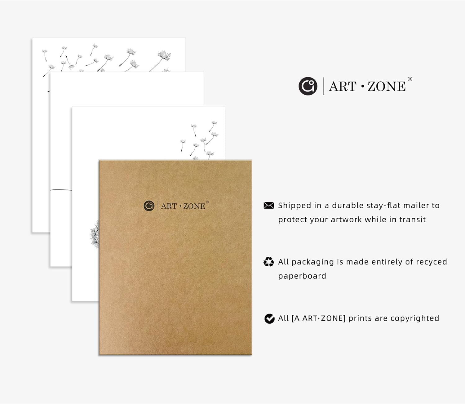 Dandelion Plant Decor Posters for Bedroom, 8X10 Canvas Prints Unframed Set of 3, Black and White Wall Art for Living Room Poster image number 5