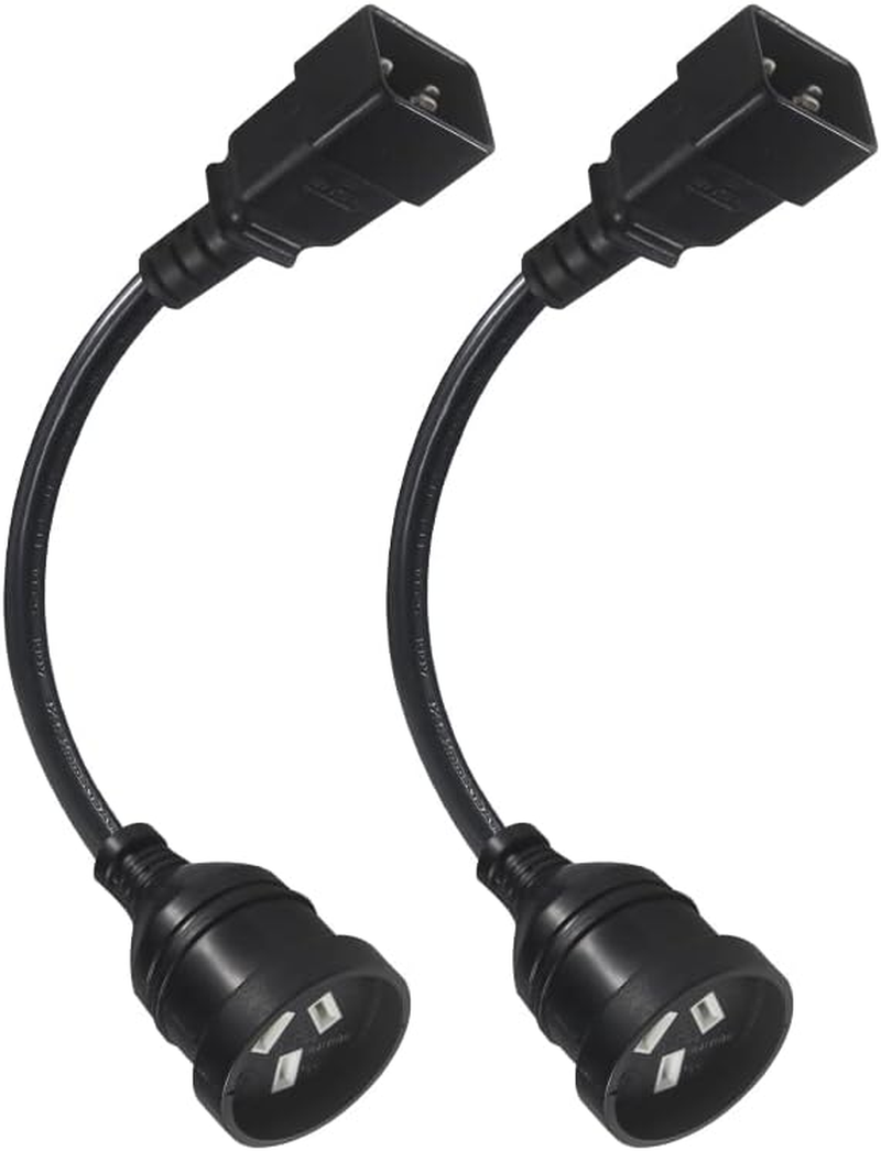 Power Cord C20 Convert to AU Socket Extension Cable UPS Unit Replaces IEC320-C20 3 Pin Female Connector Adapter 3G*1.0Mm 20CM Short Length for Studio Equipment