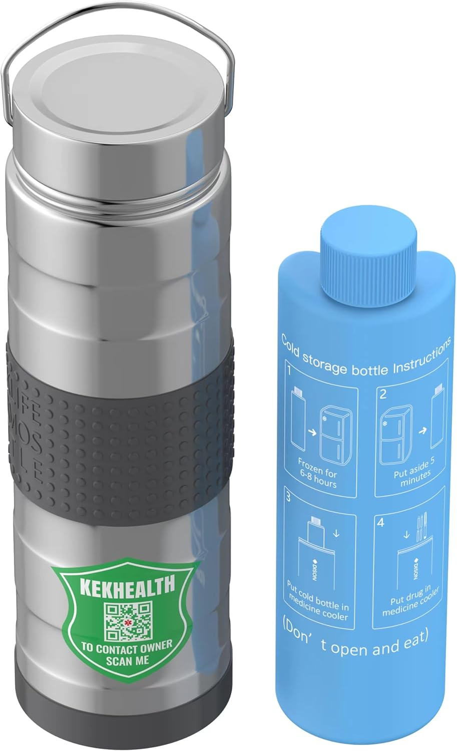 Temp Display 60H Insulin Pens Cooler Travel Case Medication Cooler for Travel, Tsa Approved Medicine Travel Cooler Medical Diabetes Cooler Bag Diabetic Trave Case with QR Medical Alert Tag