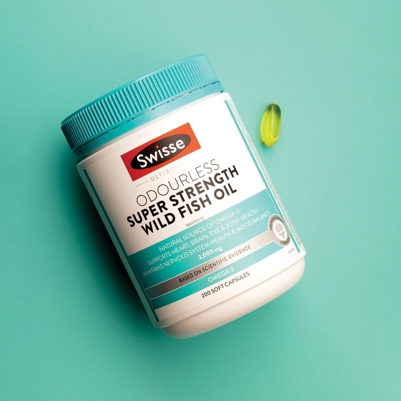 Swisse Ultiboost Odourless Super Strength Wild Fish Oil 200 Capsules image number 2