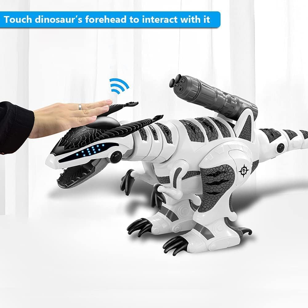 Qutumill Remote Control Dinosaur Robot RC Interactive Electronic Pet Dinosaur Programmable Robotic Dino T-Rex Toys with Fight Mode Walking Singing Dancing image number 5