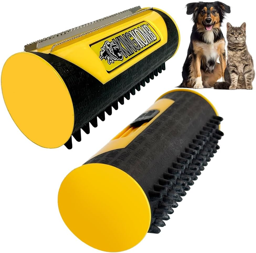 King Komb | Deshedding Tool | Top & Undercoat | Self Clean | Retractable Blades | 3 Metal Deshedding Edges | Rubber Bristles for Grooming | Large image number 5