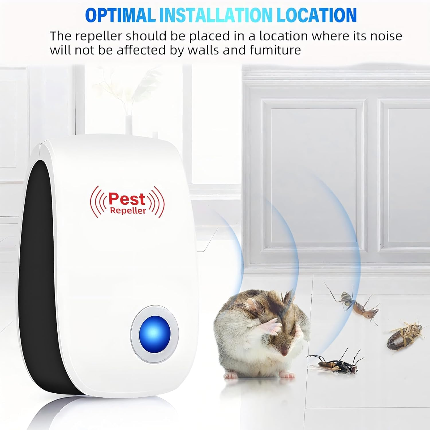 Ultrasonic Pest Repeller 8 Pack, AU Plug-In Indoor Electronic Pest Control Repellent, Efficient Repelling Rat, Spider, Ant, Mosquito, Cockroach, Bed Bug and Other Rodents, Non-Toxic Eco-Friendly image number 2