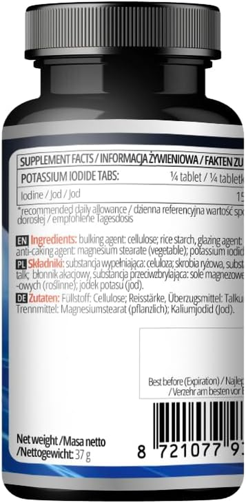 Potassium Iodide 150 Mcg per Portion - 180 Vegan Tablets - 720 Servings - for Optimal Gland Function and Energy Metabolism - Diet Supplement by Apollo'S Hegemony