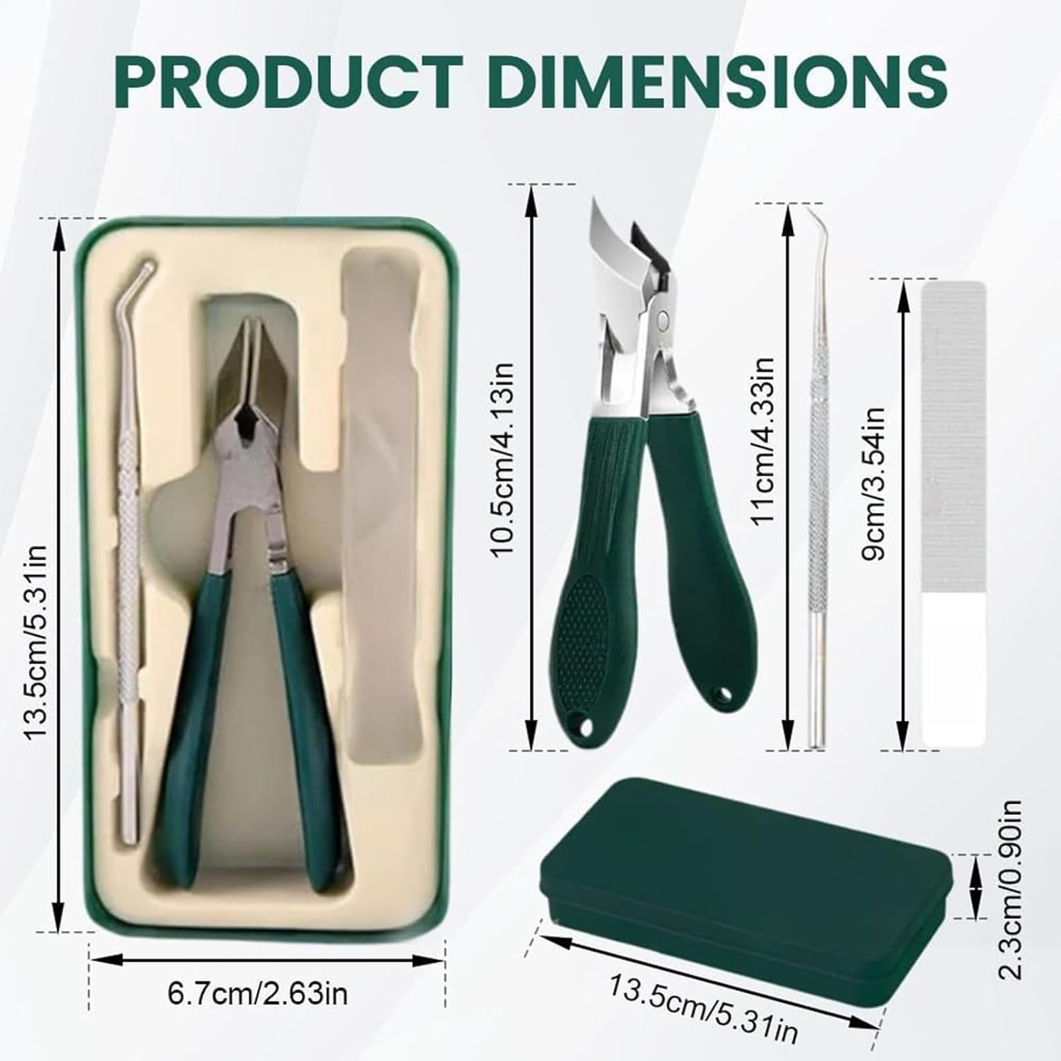 Krujecnt Thick Toenail Clippers | Curved Thick Ingrown Toenail Cutter for Seniors with Nail File,Splash-Proof Fingernail Cutting Tool for Seniors Women Adults image number 2