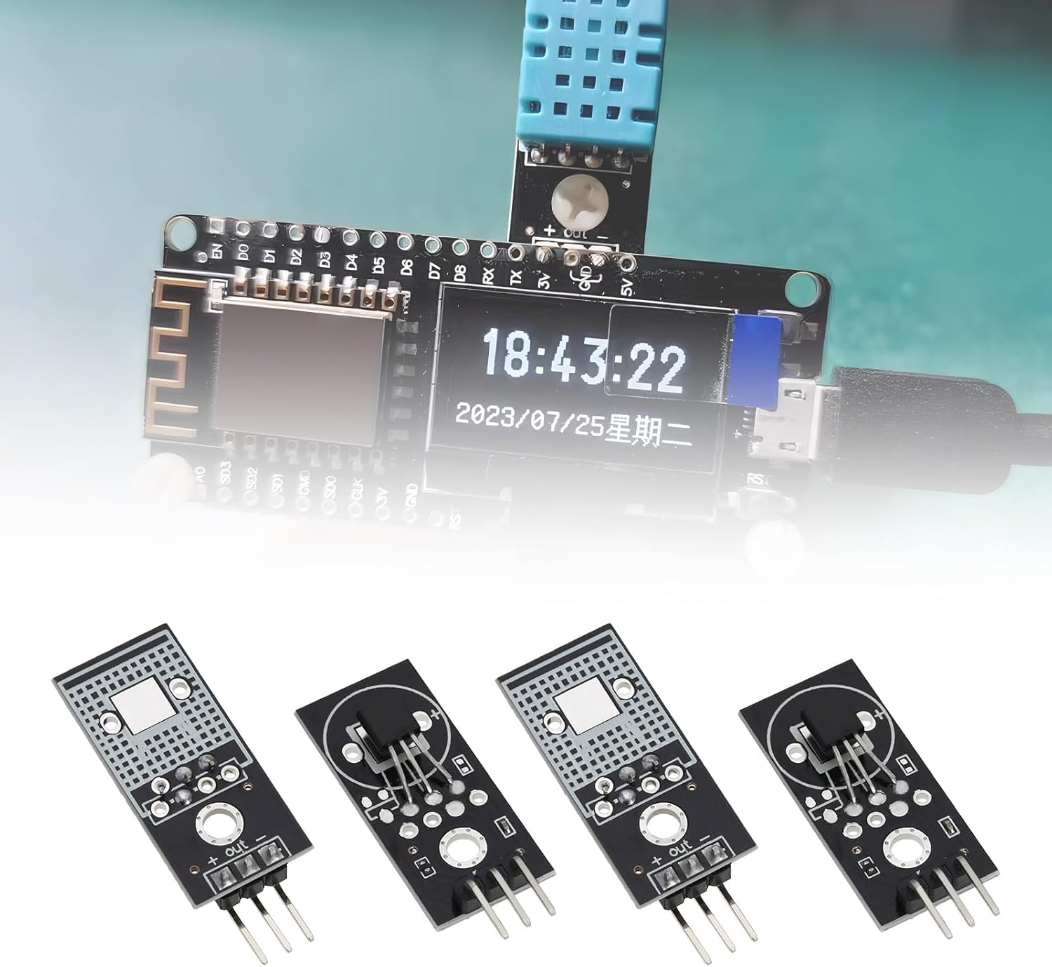 Emagtech 5Pcs DS18B20 Module Digital Temperature Sensor with Connecting Wire DC 5V Compatible with A/Rduino Compatible with Raspberry Pi Digital Module image number 5