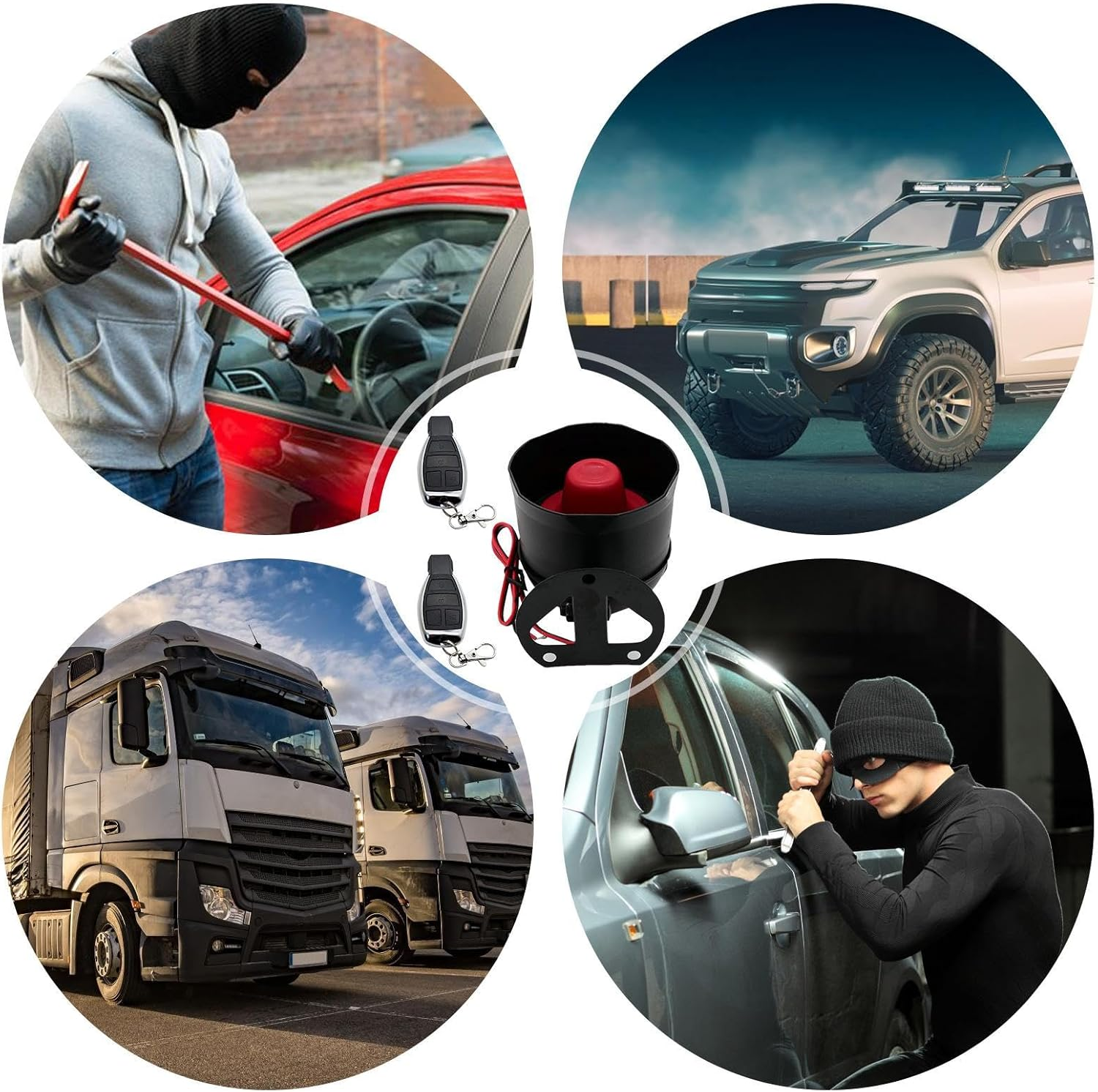 12V Vehicle Security Siren &ndash; Anti-Theft Alarm System with Remote Controllers | Adjustable Sensitivity, Loud & Clear Sound for Enhanced Car Protection image number 5