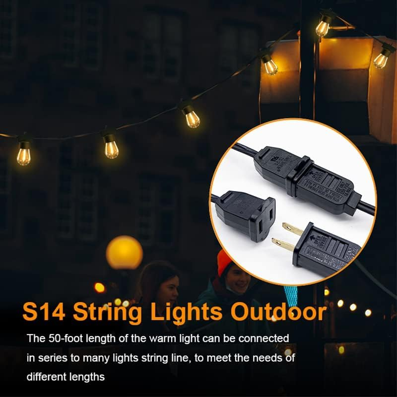 Festoon Lights Outdoor - 30M, 30 Bulbs + 2 Spare LED Outdoor Lights - IP65 Waterproof Shatterproof Led Light IP65 Waterproof and Shatterproof Fairy Light for Garden, Party, Camping (Warm White) image number 6