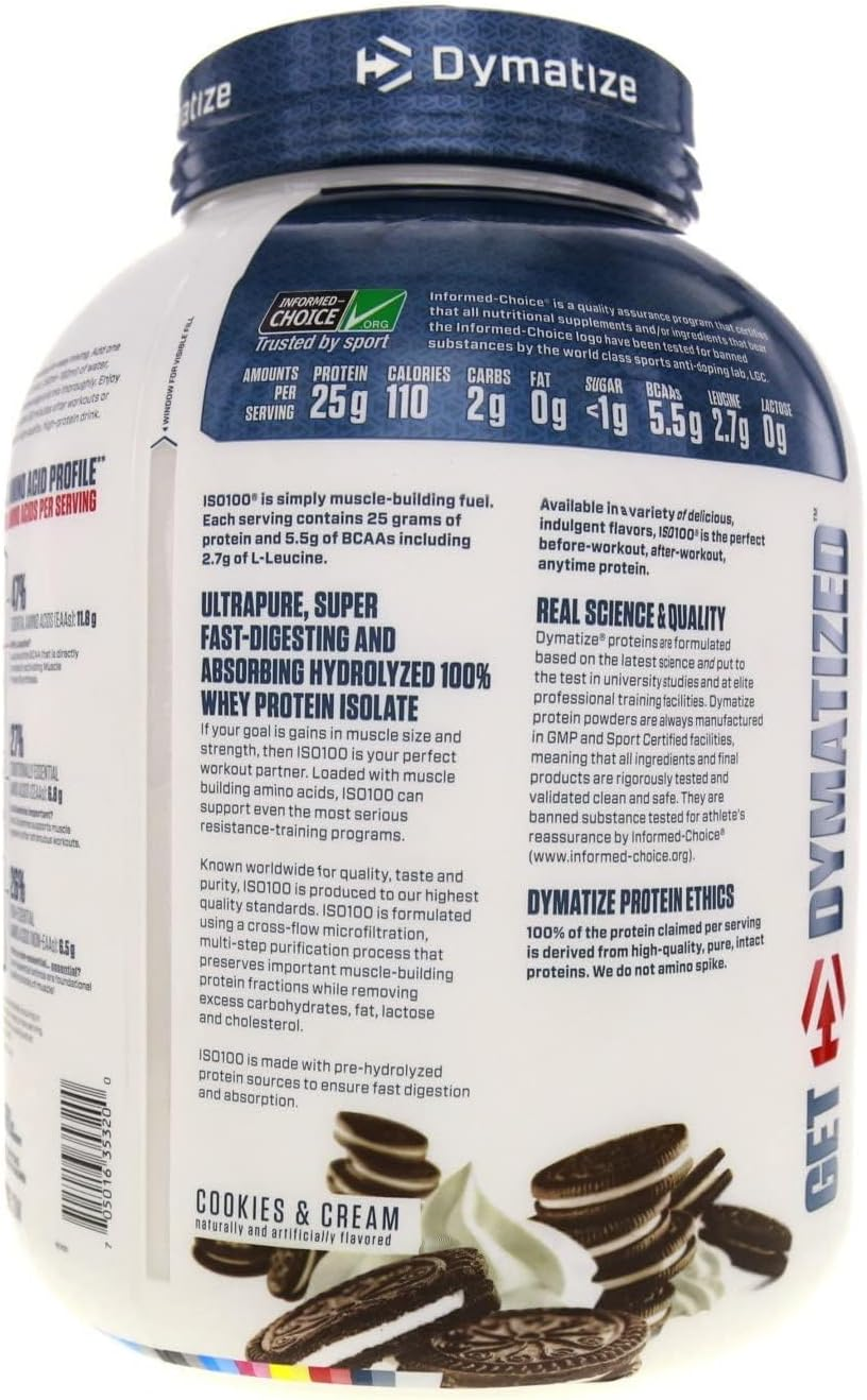 Dymatize Iso-100 Cookies & Cream - 5 LBS image number 1