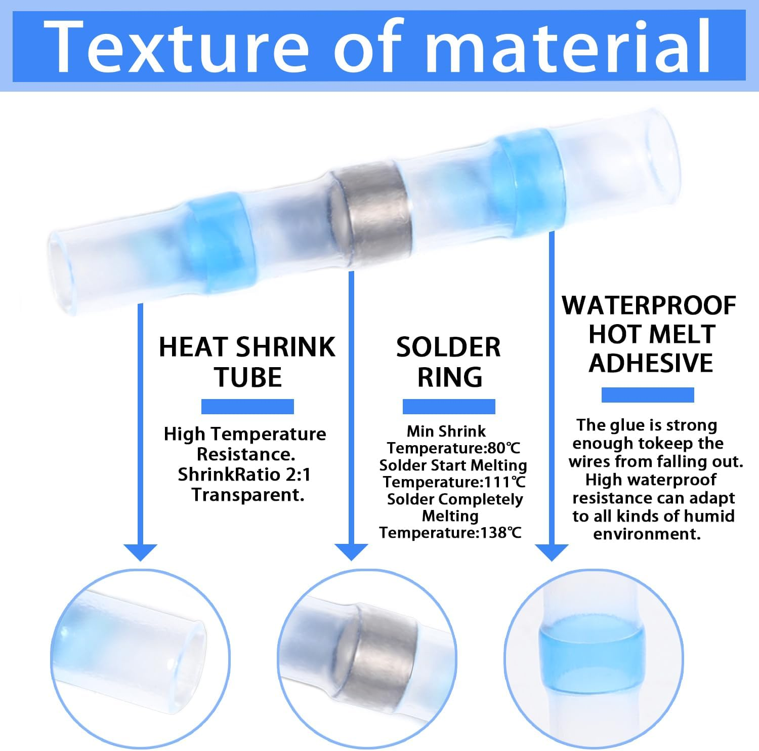 Aikoolwer Solder Seal Wire Connectors Self Soldering Shrink Butt Waterproof Insulated Electrical Terminals Marine Automotive Boat Truck Wiring Stick Solderstick Connector Kit image number 1