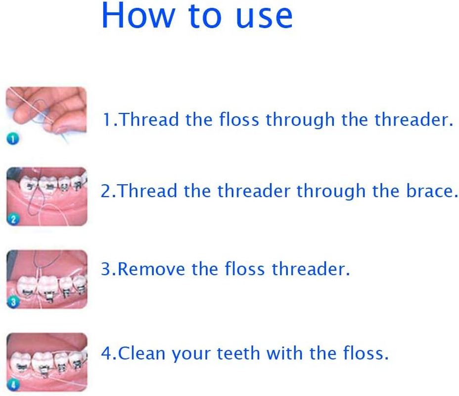 Easyhonor Dental Floss Threaders for Braces, Bridges, and Implants,210 Count (Pack of 6) image number 3