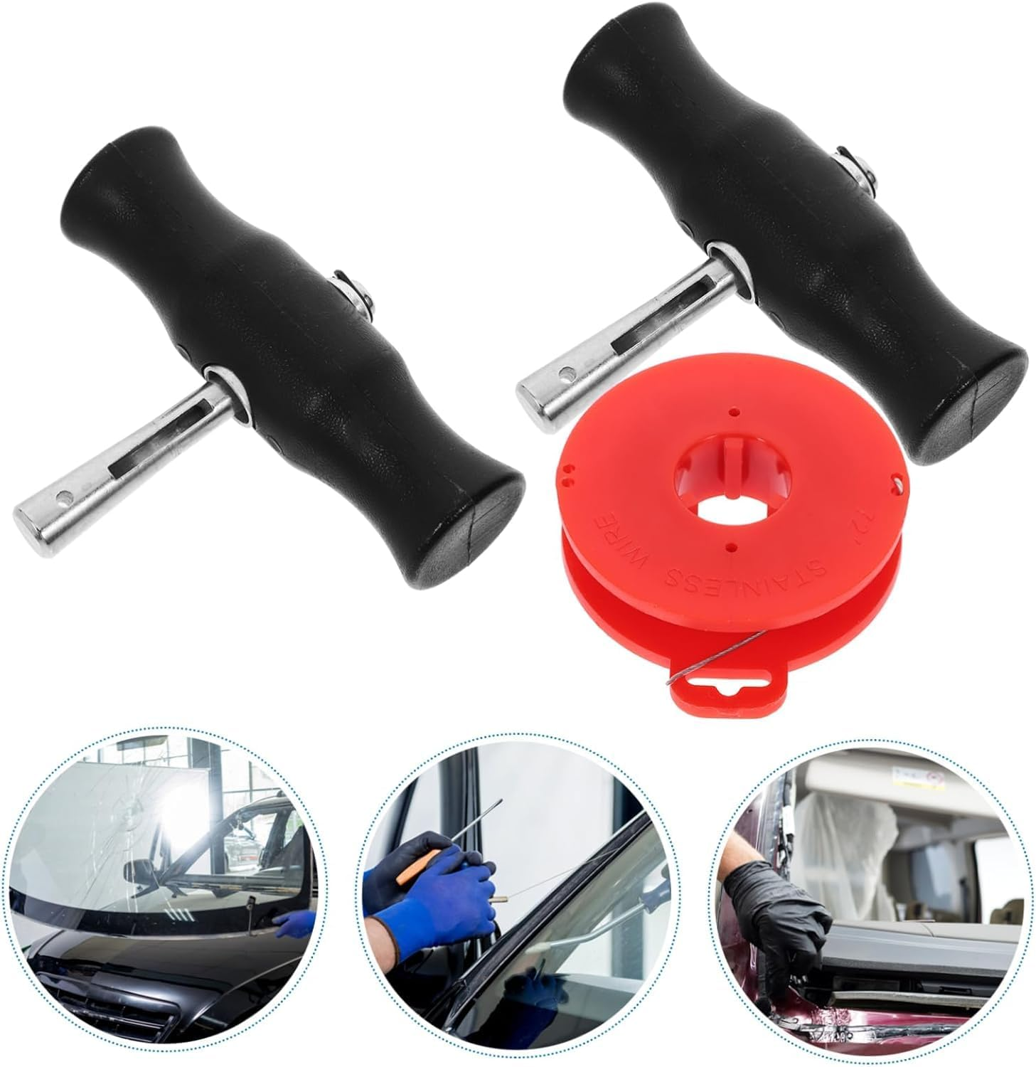 1 Set Disassembly and Assembly of Wire Tools Windshield Glass Windshield Removal Tools Car Windscreen Removal Tool Auto Remove Tool Kit Auto Accessories image number 5