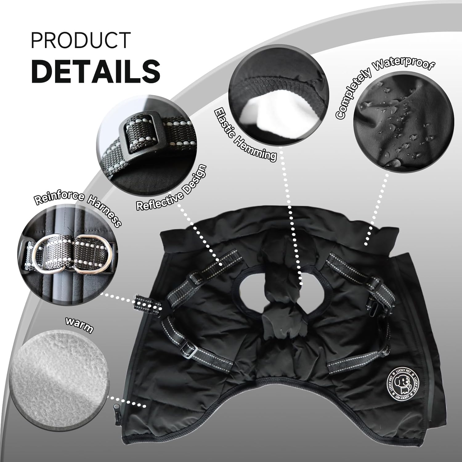 Dog Coat for Small Dogs, Waterproof, Dog Jacket, Winter Jackets and Winter Coats for Dogs, Dog Coat with Harness, Raincoat Dog Waterproof image number 1