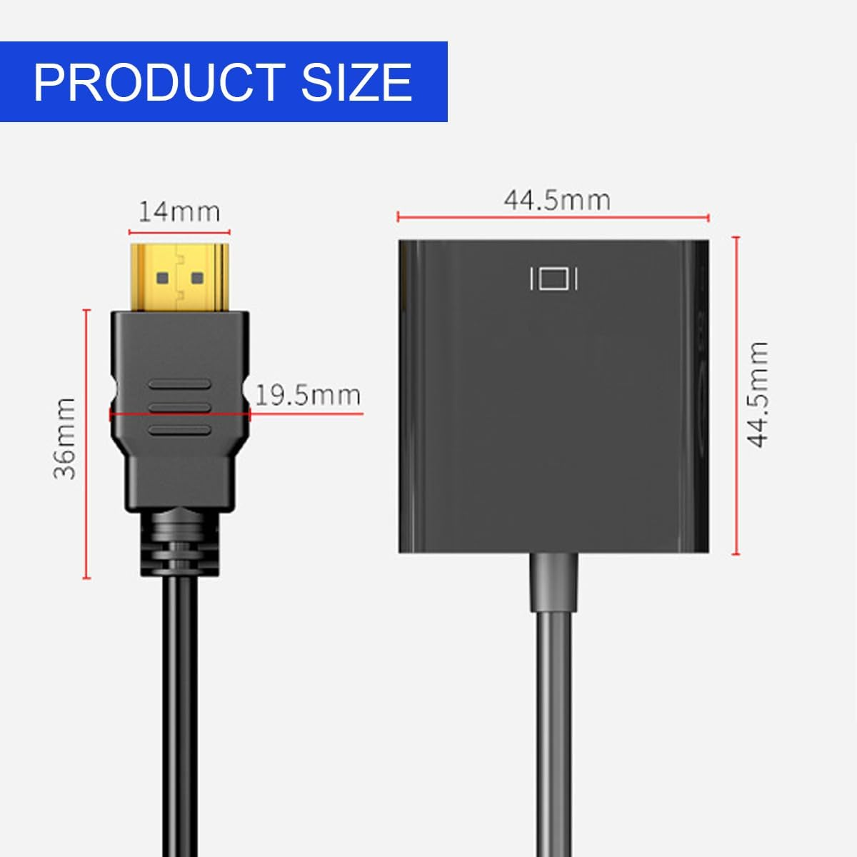 STEXX HDMI Male to VGA Female Video Adapter Cable Converter Chipset (White) image number 6