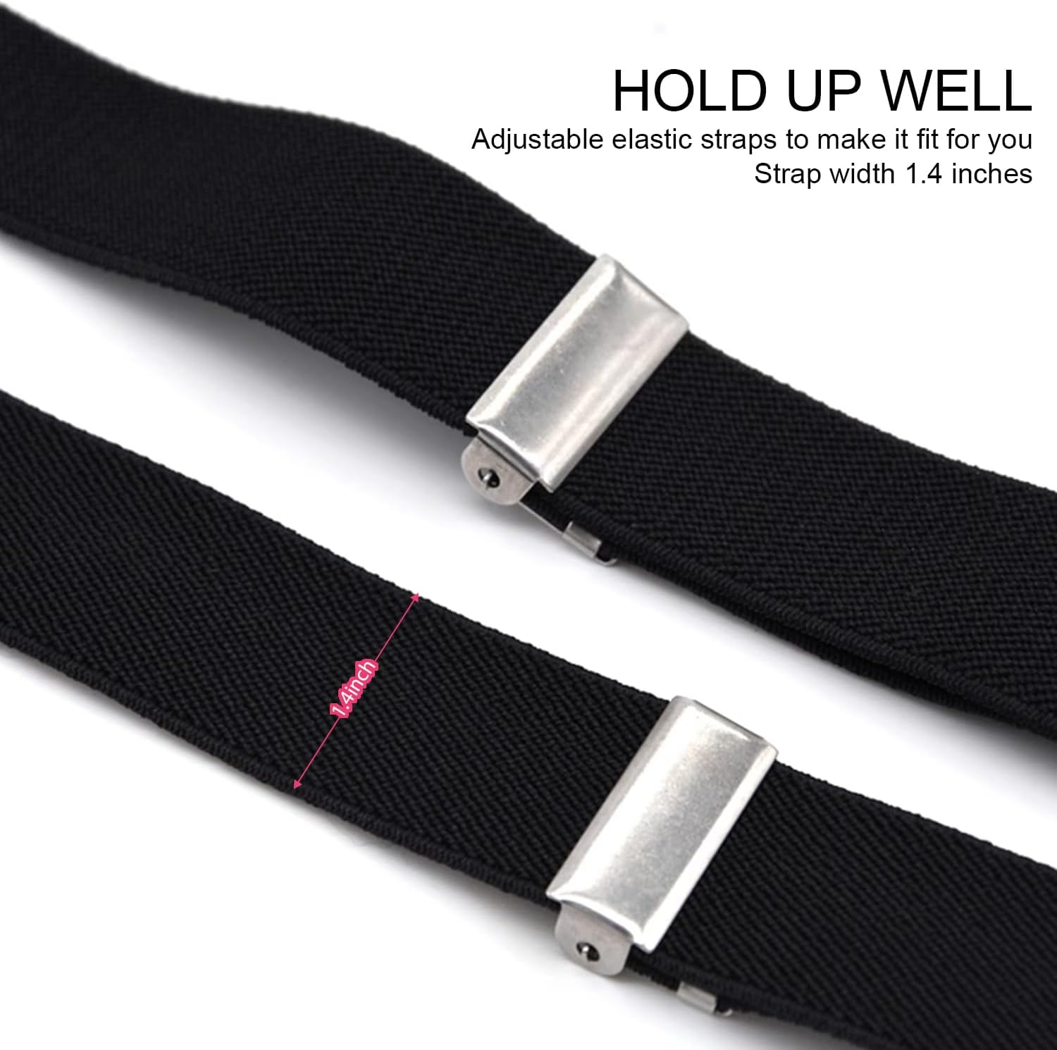 Suspenders for Men,Adjustable Suspenders with 3 Hooks,Elastic Straps Design,Y-Back Costume Suspender Heavy Duty for Work by H HOME-MART - Coffee image number 3