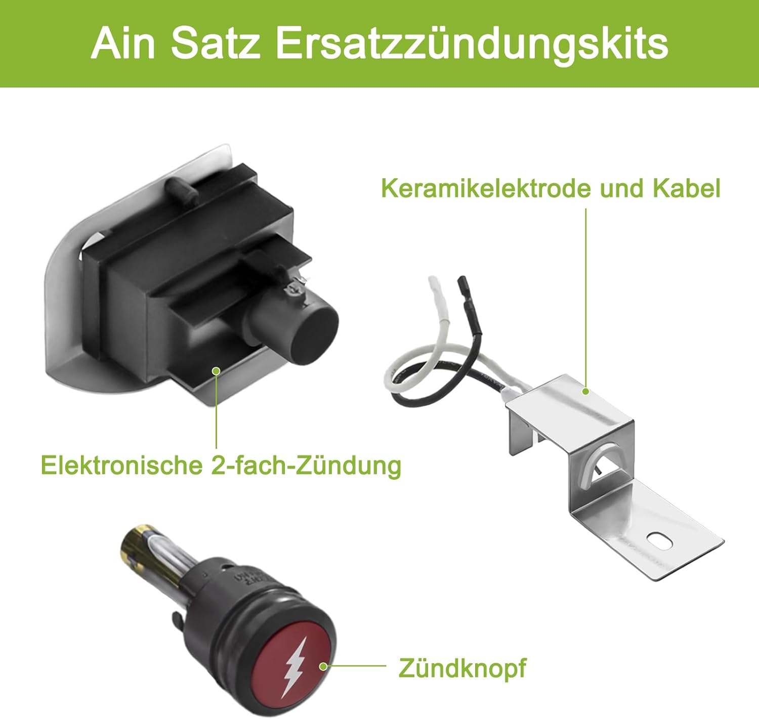 Electronic Igniter Kit for Weber Q1200 Q2200 64868, Replacement Ignition Kit with Front Burner Knobs, Grill Lighter for Weber Grill, Gas Grill Replacement Parts image number 1