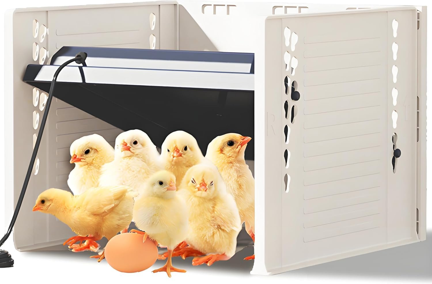 Chick Brooder Heating Plate, Adjustable Height/Angle Brooder Plate for Chicks, 10.5"X10" Digital Temp Control, Fast Heating & 3-Side Protection, Warmth for Chicks/Ducklings (Black) image number 5