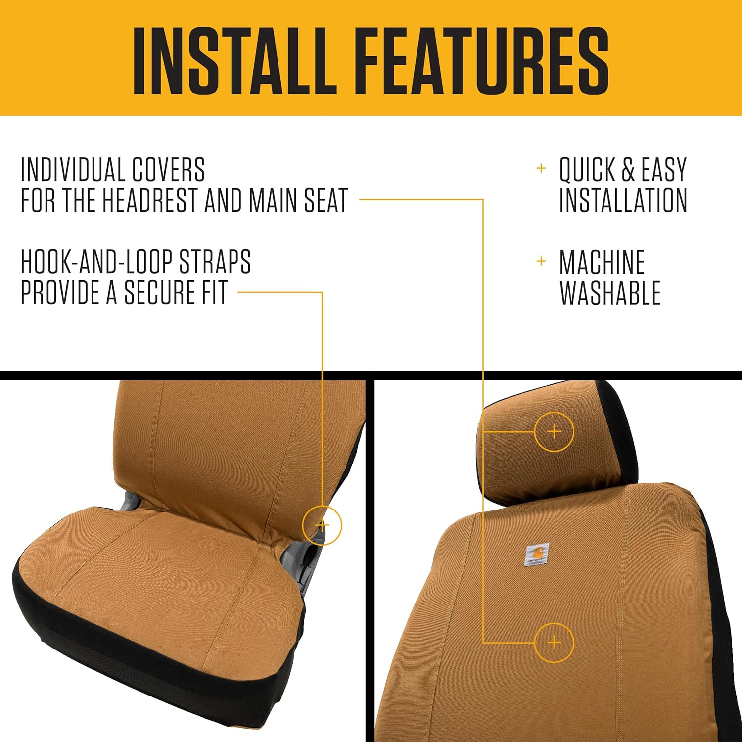 Carhartt X-Games Unisex Universal Low Back Seat Covers image number 4