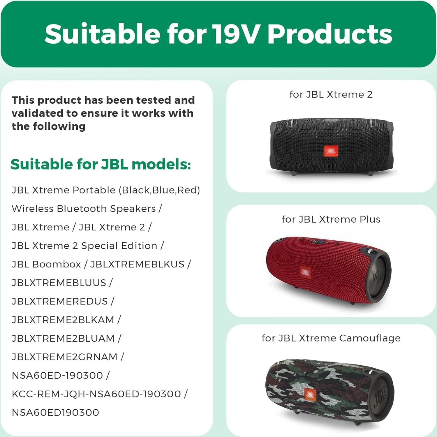 19V 3.42A Charger 2.37A 2.1A 40W Power Supply Adapter for JBL Xtreme Extreme 2 Portable Wireless Bluetooth Speaker Black Blue Red JBLXTREMEBLK JBLXTREMEBLU Boost Soundbar Positive Grid Spark image number 6