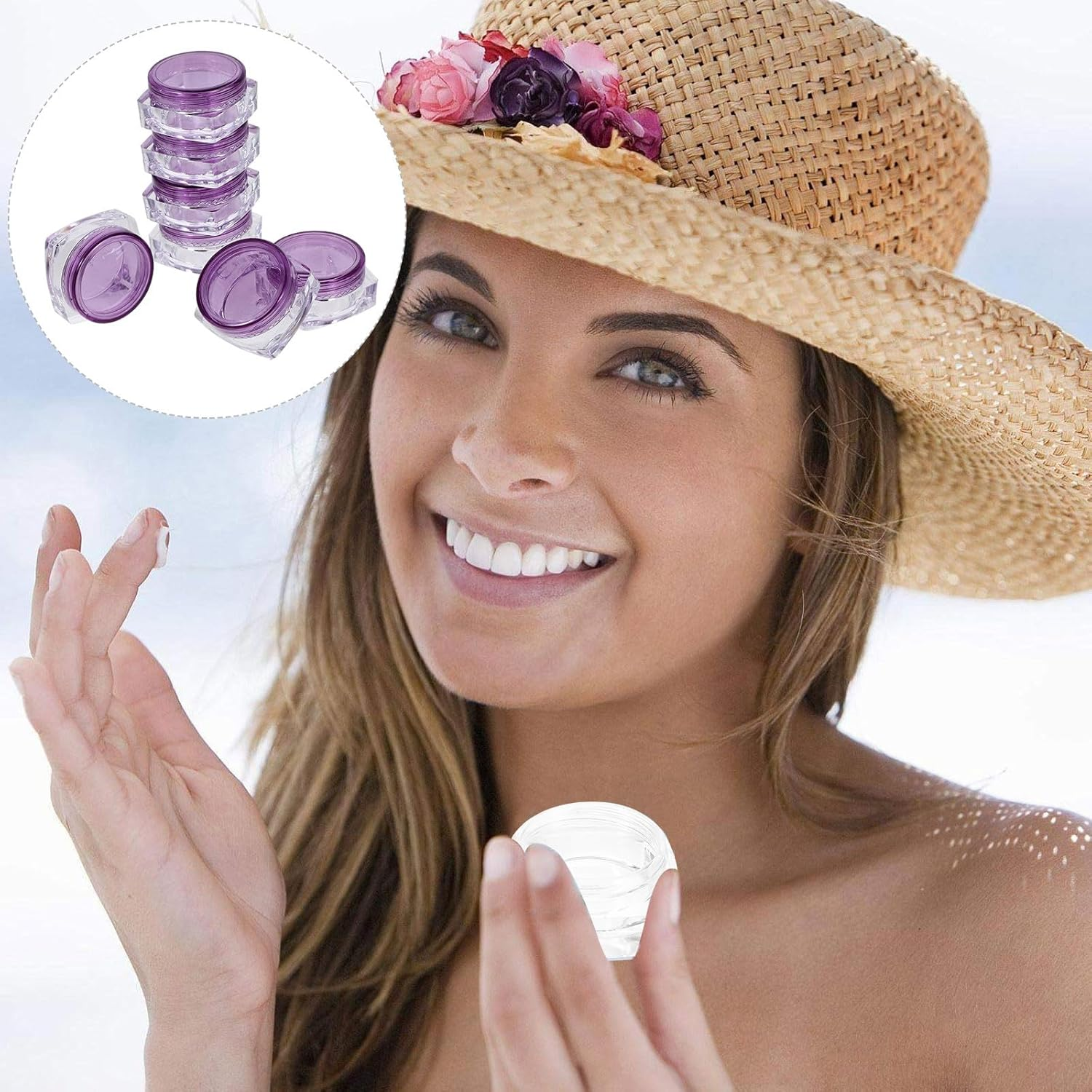 TOPPERFUN Small Travel Cream Containers 24Pcs 5G Refillable Face Cream Jars with Lids Portable Storage for Cosmetics image number 4